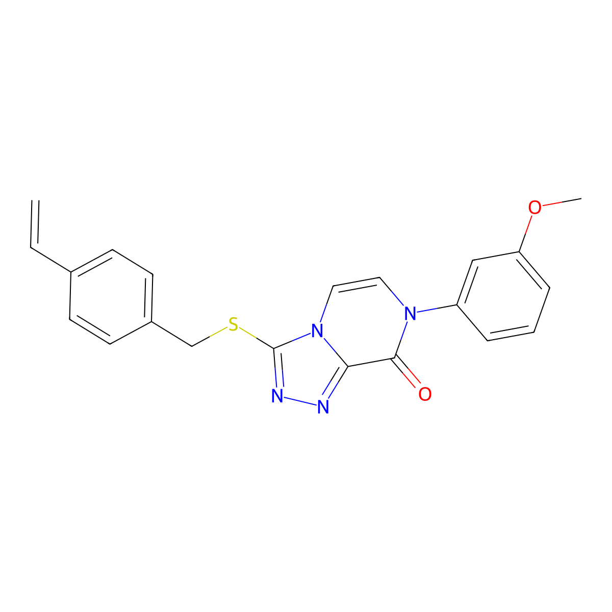 7-(3-methoxyphenyl)-3-[(4-vinylbenzyl)thio][1,2,4]triazolo[4,3-a]pyrazin-8(7H)-one molecular structure, CAS 1243005-50-6