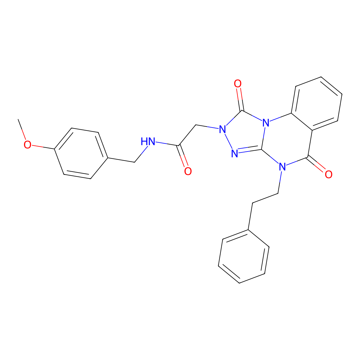 2-(1,5-dioxo-4-phenethyl-4,5-dihydro-[1,2,4]triazolo[4,3-a]quinazolin-2(1H)-yl)-N-(4-methoxybenzyl)acetamide molecular structure, CAS 1243006-75-8