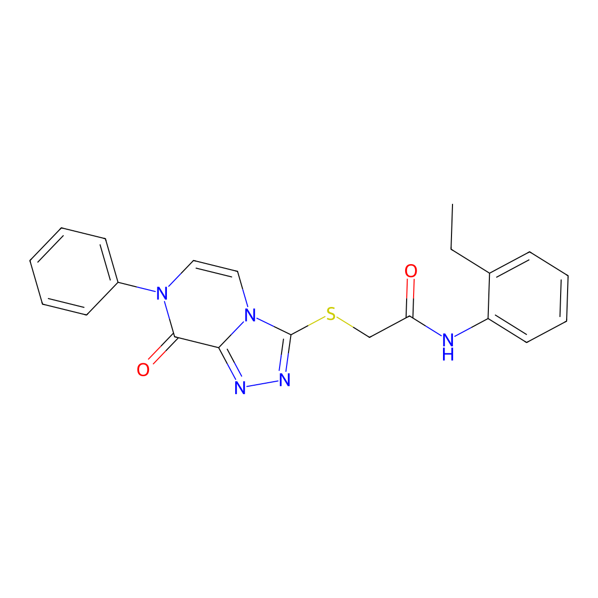 N-(2-ethylphenyl)-2-({8-oxo-7-phenyl-7H,8H-[1,2,4]triazolo[4,3-a]pyrazin-3-yl}sulfanyl)acetamide molecular structure, CAS 1243006-94-1
