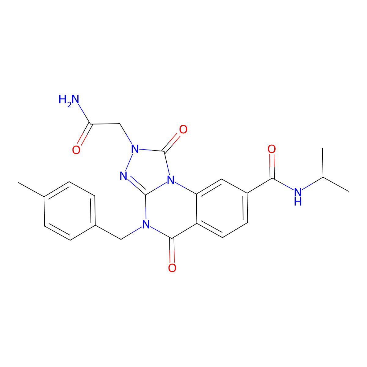 2-(carbamoylmethyl)-4-[(4-methylphenyl)methyl]-1,5-dioxo-N-(propan-2-yl)-1H,2H,4H,5H-[1,2,4]triazolo[4,3-a]quinazoline-8-carboxamide molecular structure, CAS 1243007-01-3