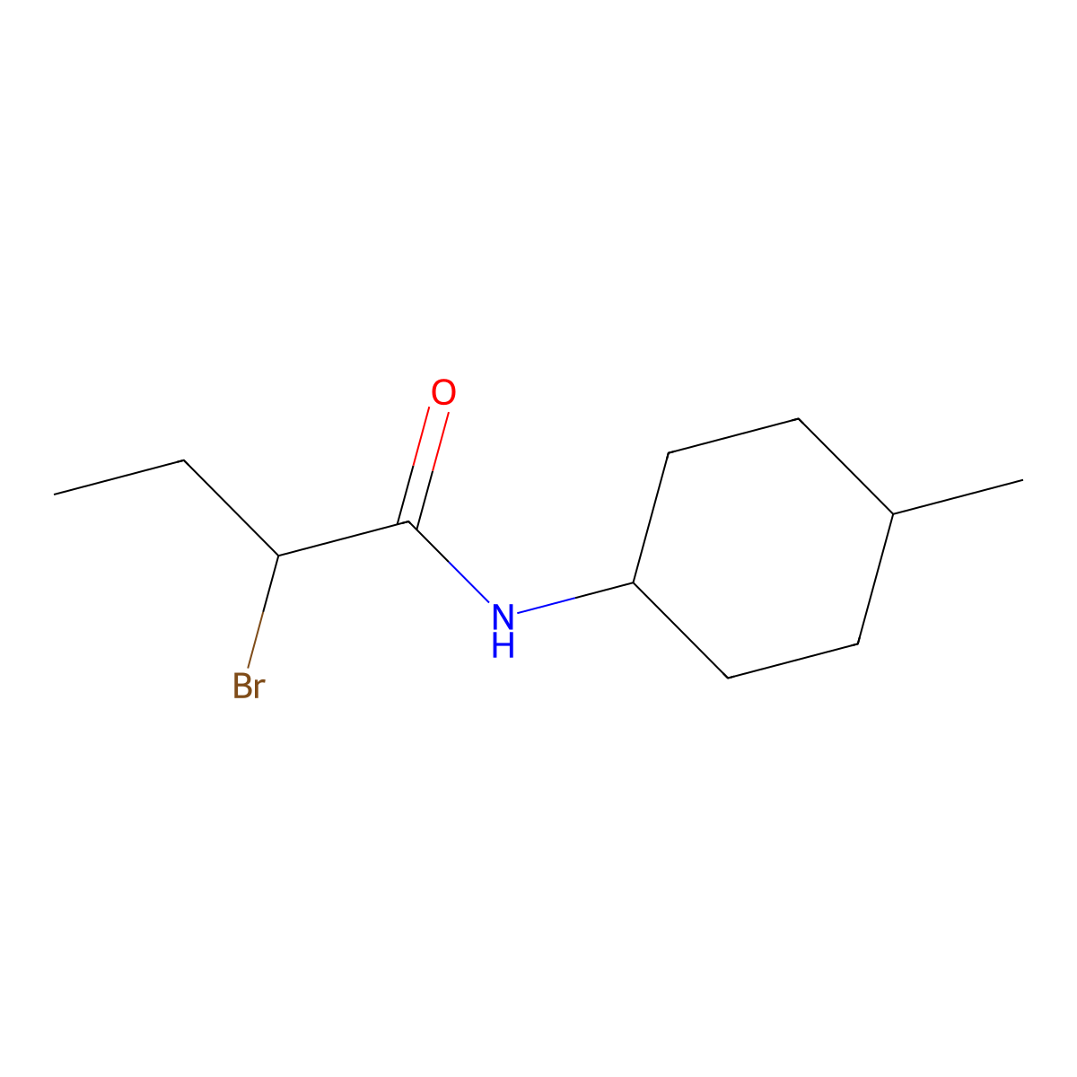 2-bromo-N-(4-methylcyclohexyl)butanamide molecular structure, CAS 1243008-60-7