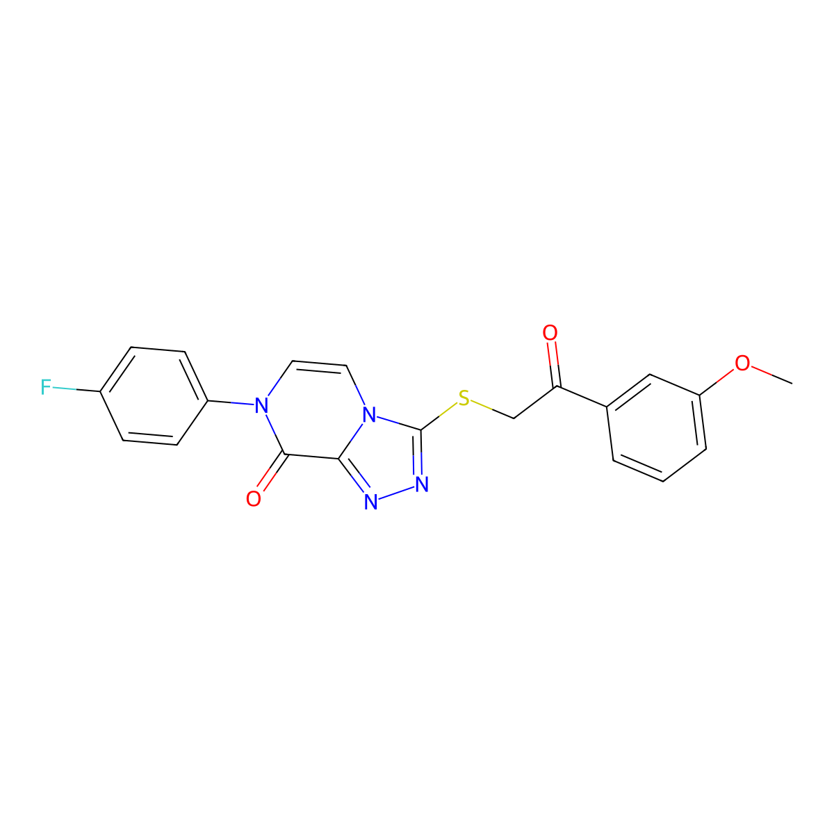 7-(4-fluorophenyl)-3-((2-(3-methoxyphenyl)-2-oxoethyl)thio)-[1,2,4]triazolo[4,3-a]pyrazin-8(7H)-one molecular structure, CAS 1243009-34-8