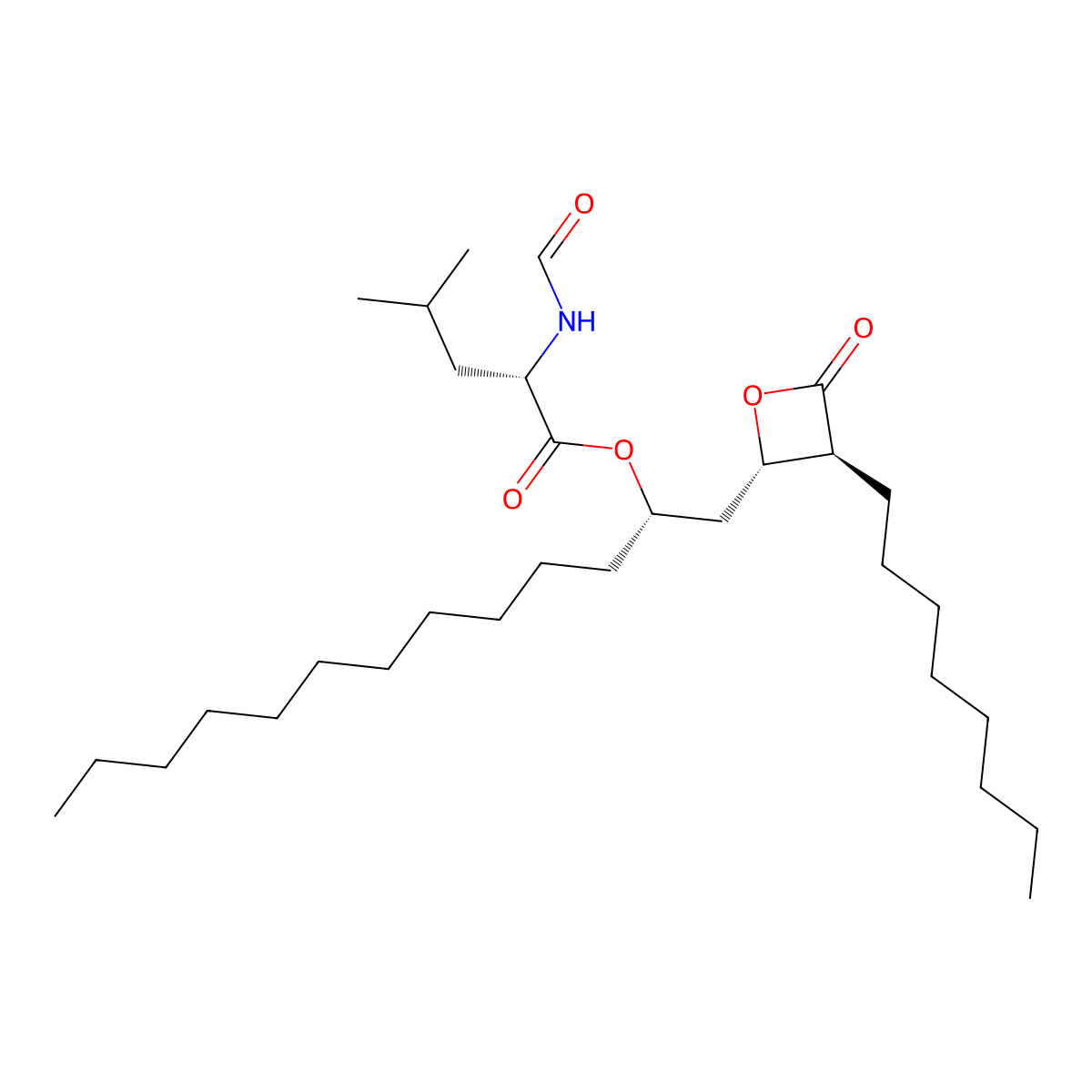 Octyl Orlistat molecular structure, CAS 1243011-56-4