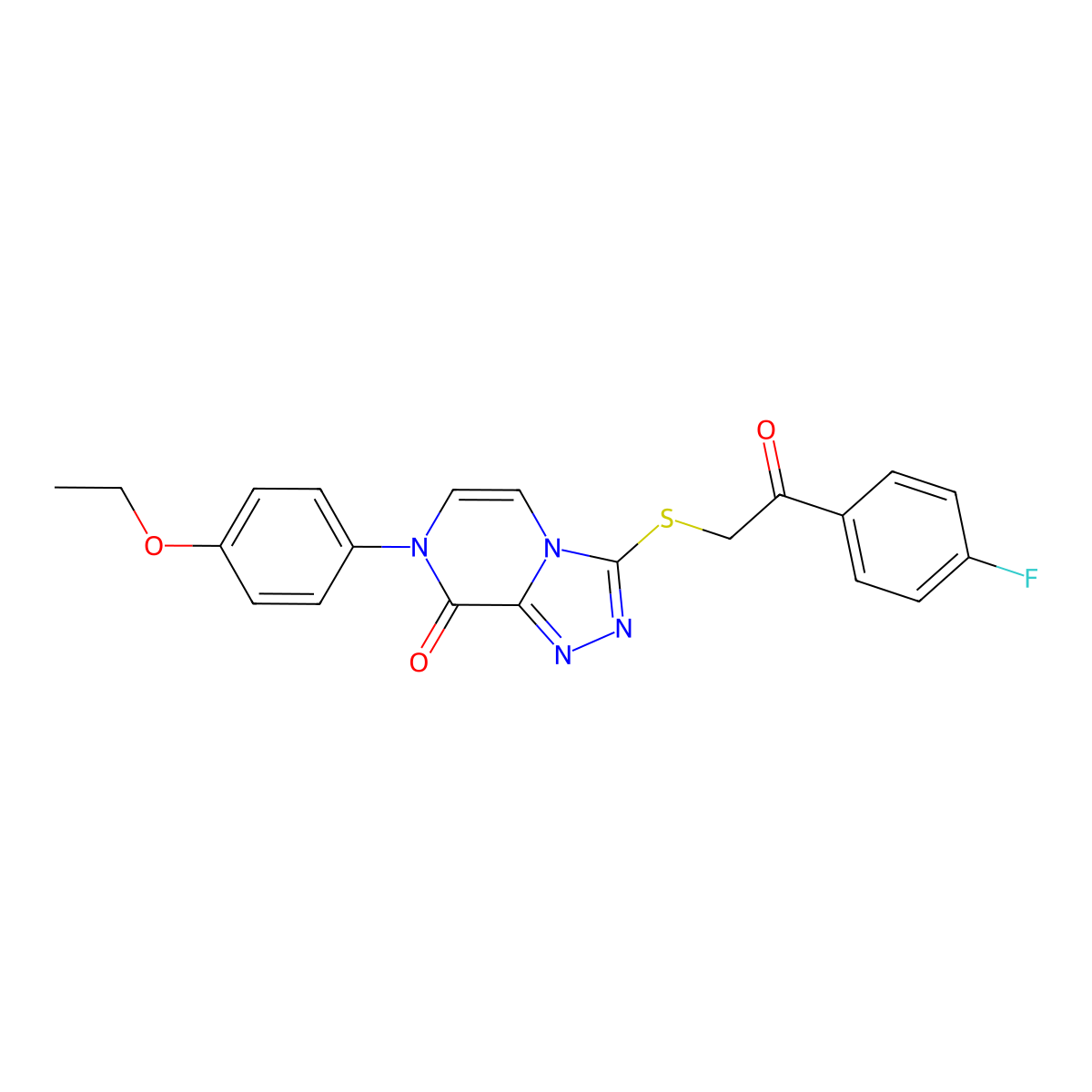 7-(4-ethoxyphenyl)-3-{[2-(4-fluorophenyl)-2-oxoethyl]sulfanyl}-7H,8H-[1,2,4]triazolo[4,3-a]pyrazin-8-one molecular structure, CAS 1243014-23-4