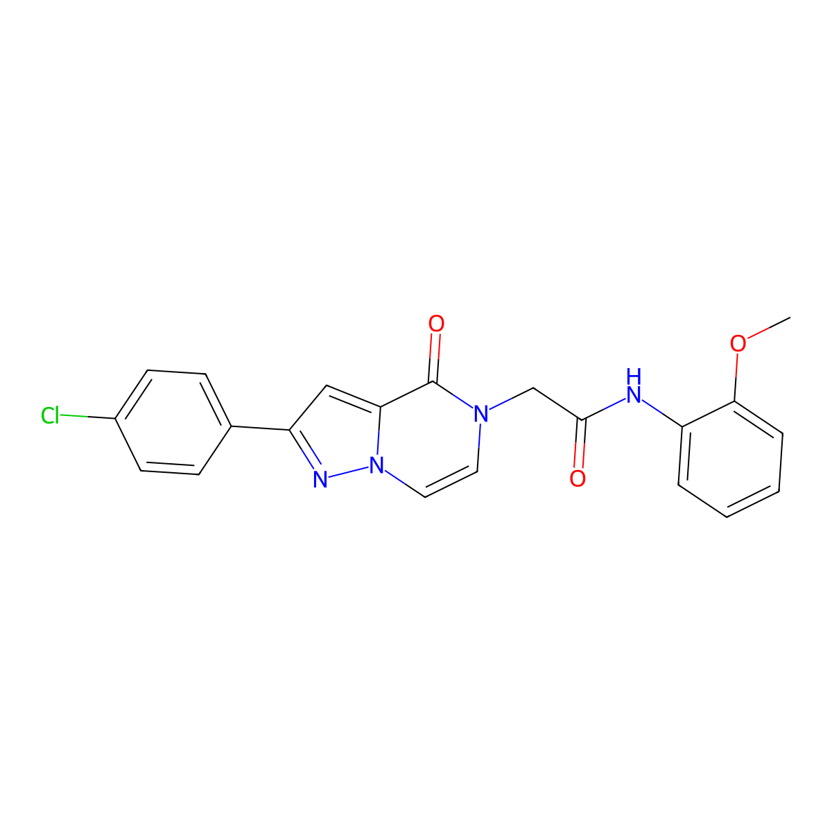 2-(2-(4-chlorophenyl)-4-oxopyrazolo[1,5-a]pyrazin-5(4H)-yl)-N-(2-methoxyphenyl)acetamide molecular structure, CAS 1243016-72-9