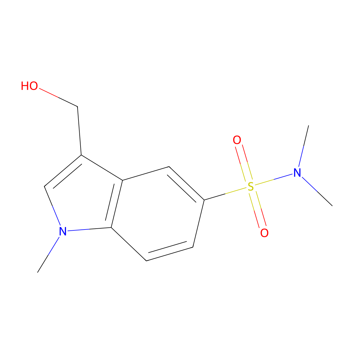 3-(Hydroxymethyl)-N,N,1-trimethyl-1H-indole-5-sulfonamide molecular structure, CAS 1243020-13-4