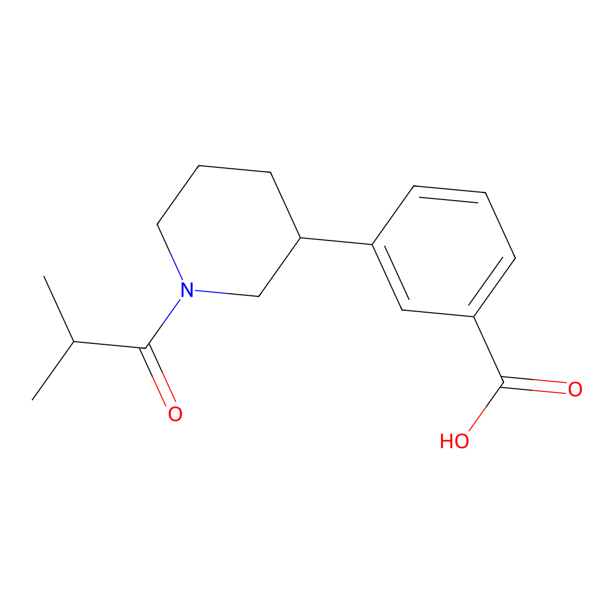 3-(1-Isobutyrylpiperidin-3-yl)benzoic acid molecular structure, CAS 1243020-41-8