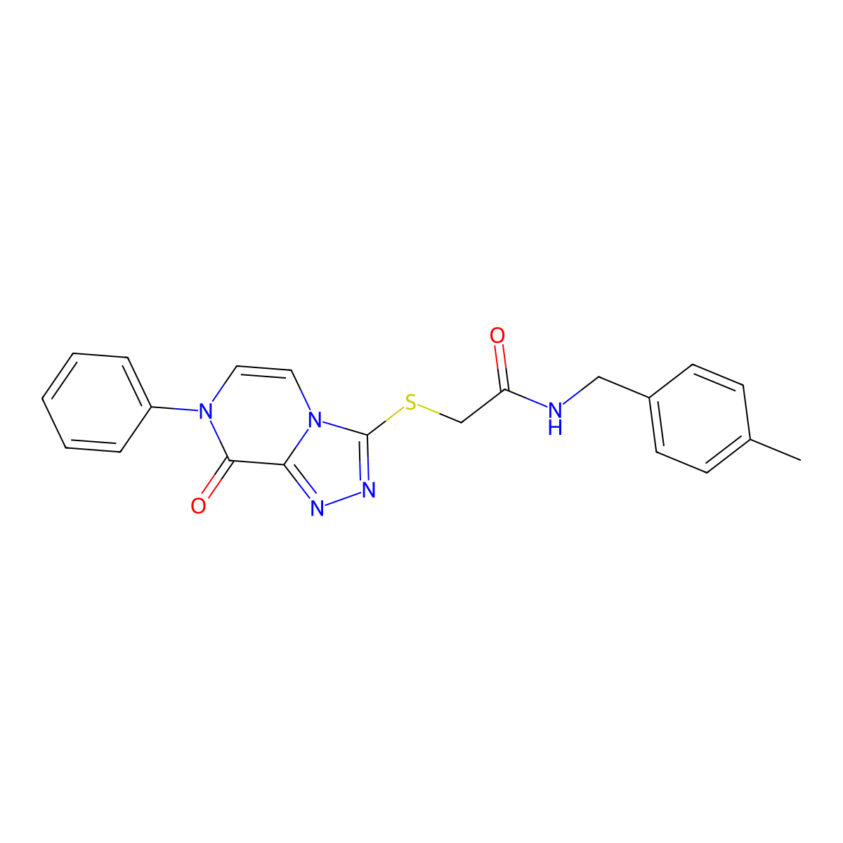 N-(4-methylbenzyl)-2-((8-oxo-7-phenyl-7,8-dihydro-[1,2,4]triazolo[4,3-a]pyrazin-3-yl)thio)acetamide molecular structure, CAS 1243020-58-7