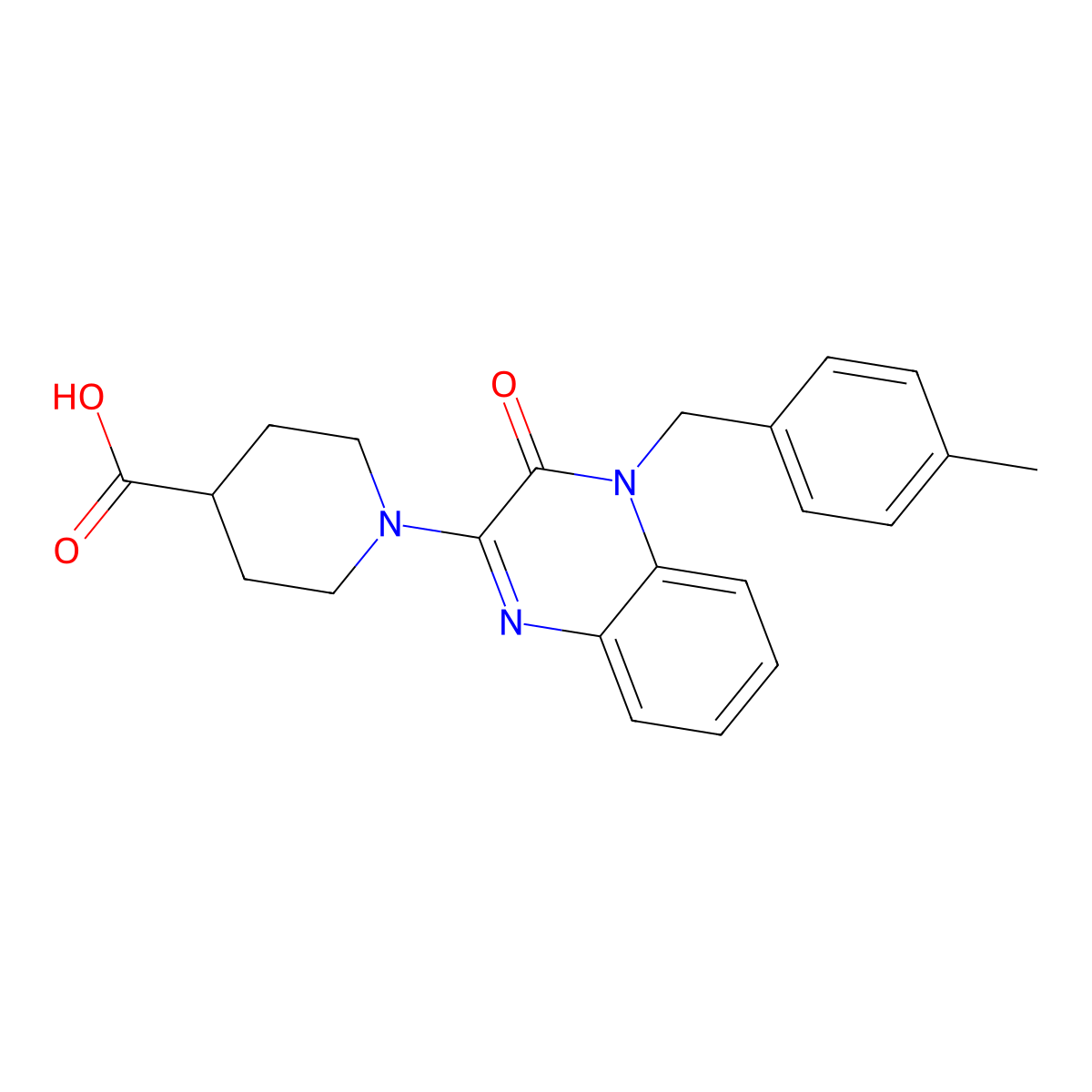 1-[4-(4-Methylbenzyl)-3-oxo-3,4-dihydroquinoxalin-2-yl]piperidine-4-carboxylic acid molecular structure, CAS 1243023-10-0