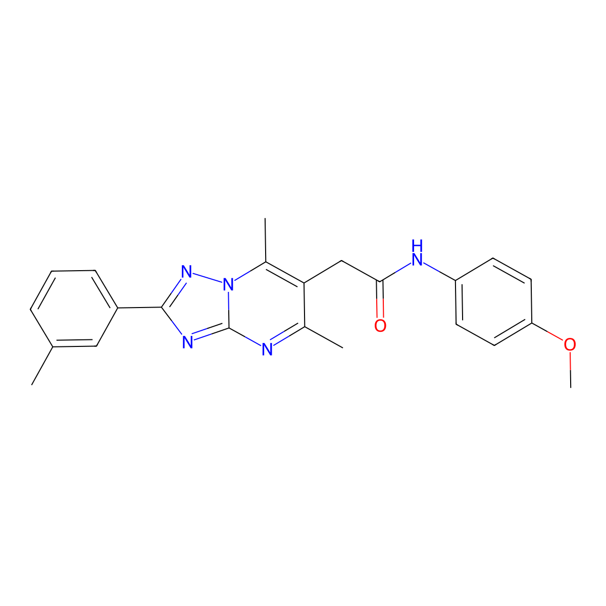 2-[5,7-dimethyl-2-(3-methylphenyl)[1,2,4]triazolo[1,5-a]pyrimidin-6-yl]-N-(4-methoxyphenyl)acetamide molecular structure, CAS 1243023-72-4
