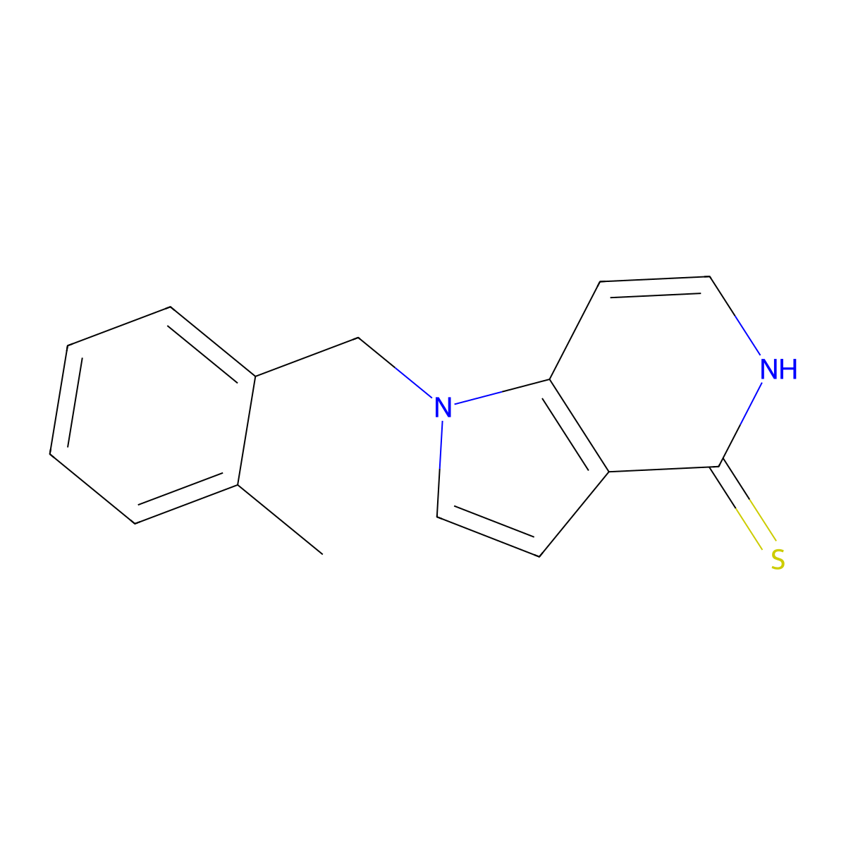 1-(2-Methylbenzyl)-1,5-dihydro-4H-pyrrolo[3,2-c]pyridine-4-thione molecular structure, CAS 1243025-05-9