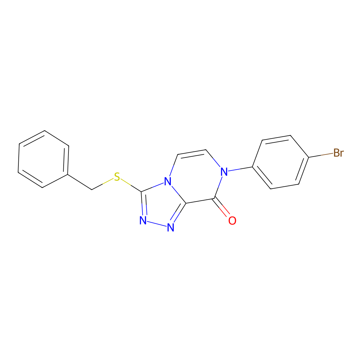 3-(benzylthio)-7-(4-bromophenyl)-[1,2,4]triazolo[4,3-a]pyrazin-8(7H)-one molecular structure, CAS 1243028-60-5