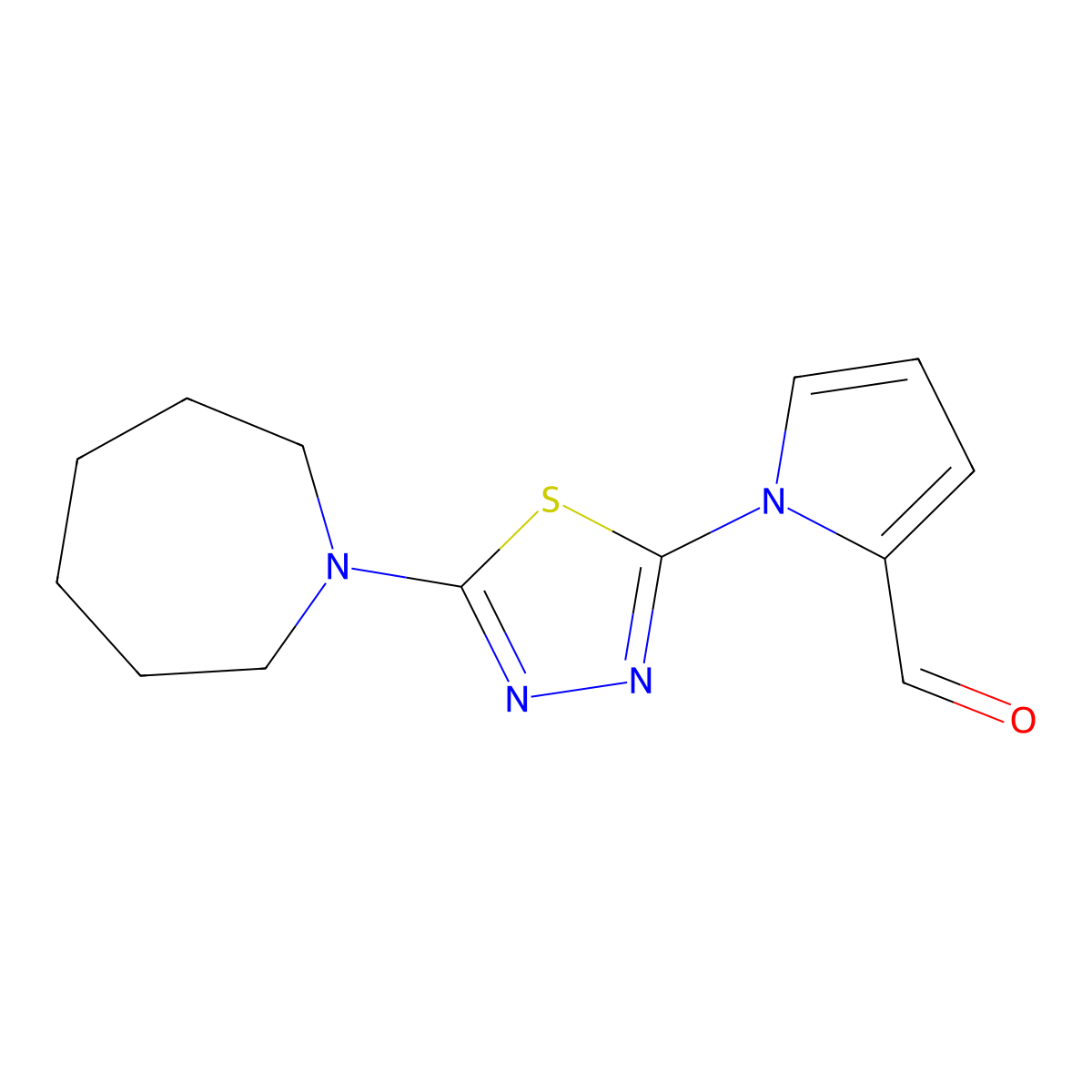 1-(5-(Azepan-1-yl)-1,3,4-thiadiazol-2-yl)-1H-pyrrole-2-carbaldehyde molecular structure, CAS 1243030-82-1