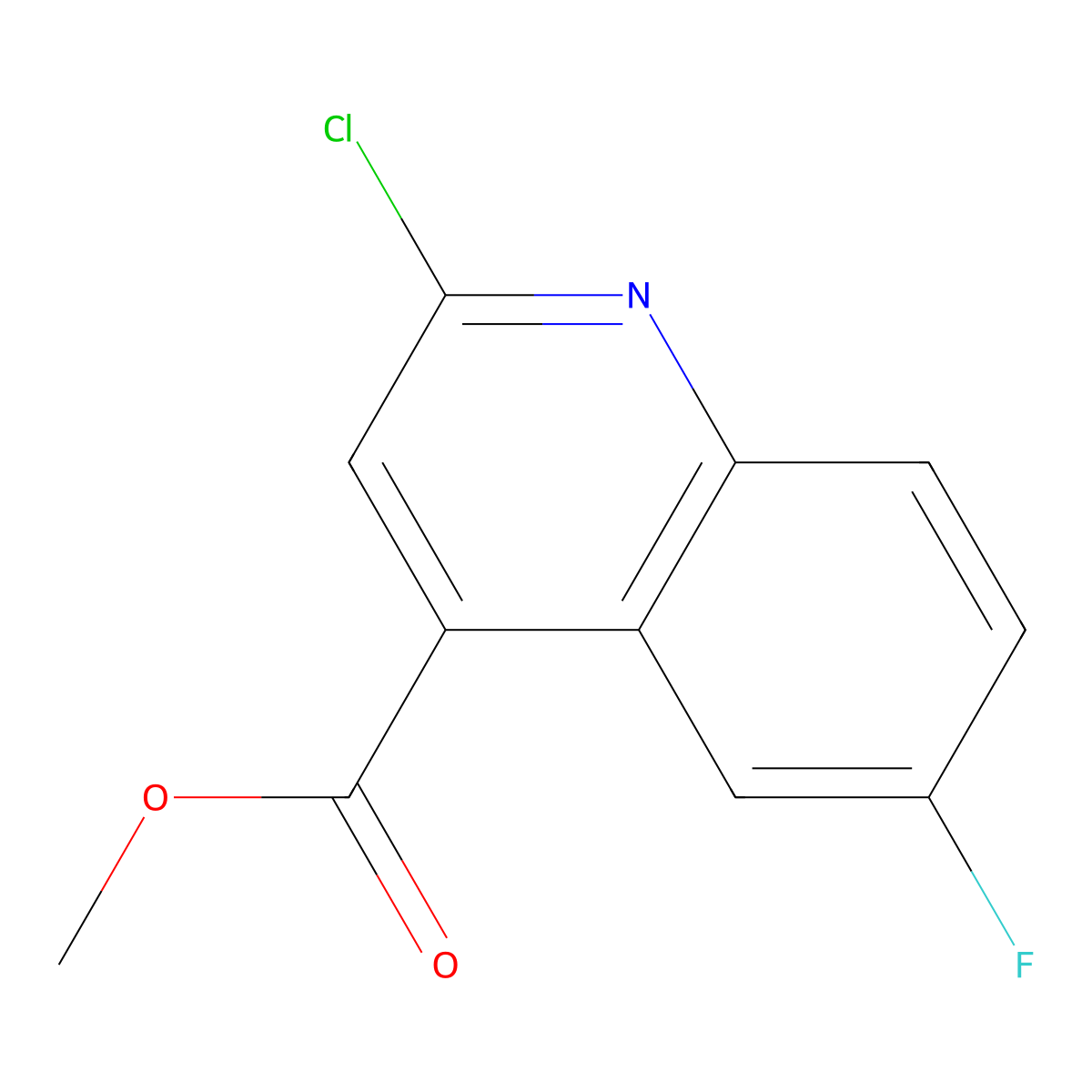 Methyl 2-chloro-6-fluoroquinoline-4-carboxylate molecular structure, CAS 1243032-25-8