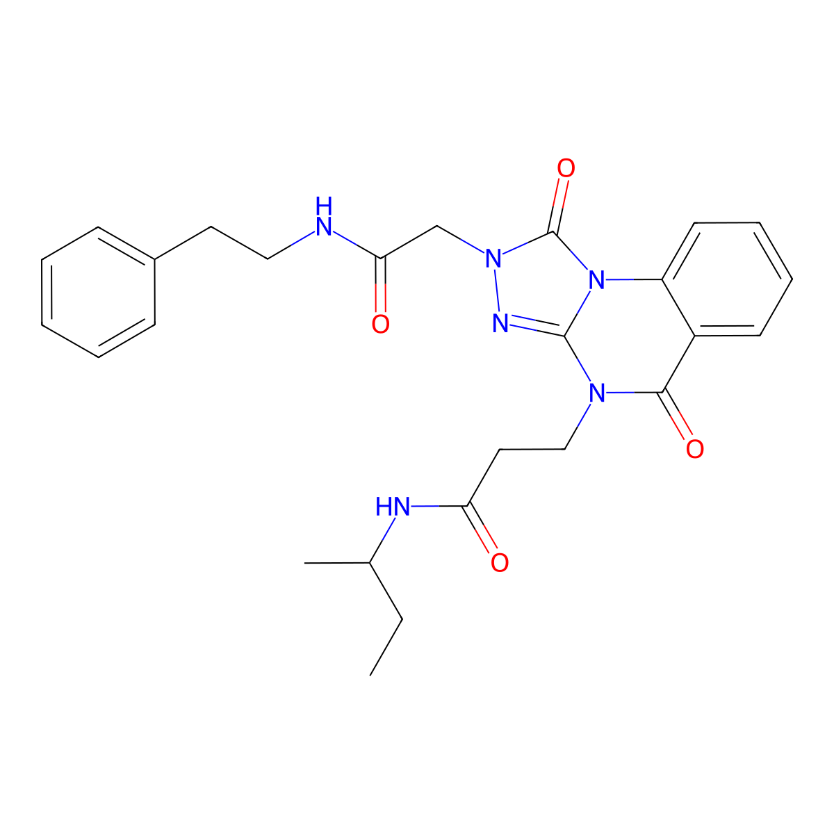 N-(butan-2-yl)-3-(1,5-dioxo-2-{[(2-phenylethyl)carbamoyl]methyl}-1H,2H,4H,5H-[1,2,4]triazolo[4,3-a]quinazolin-4-yl)propanamide molecular structure, CAS 1243033-31-9