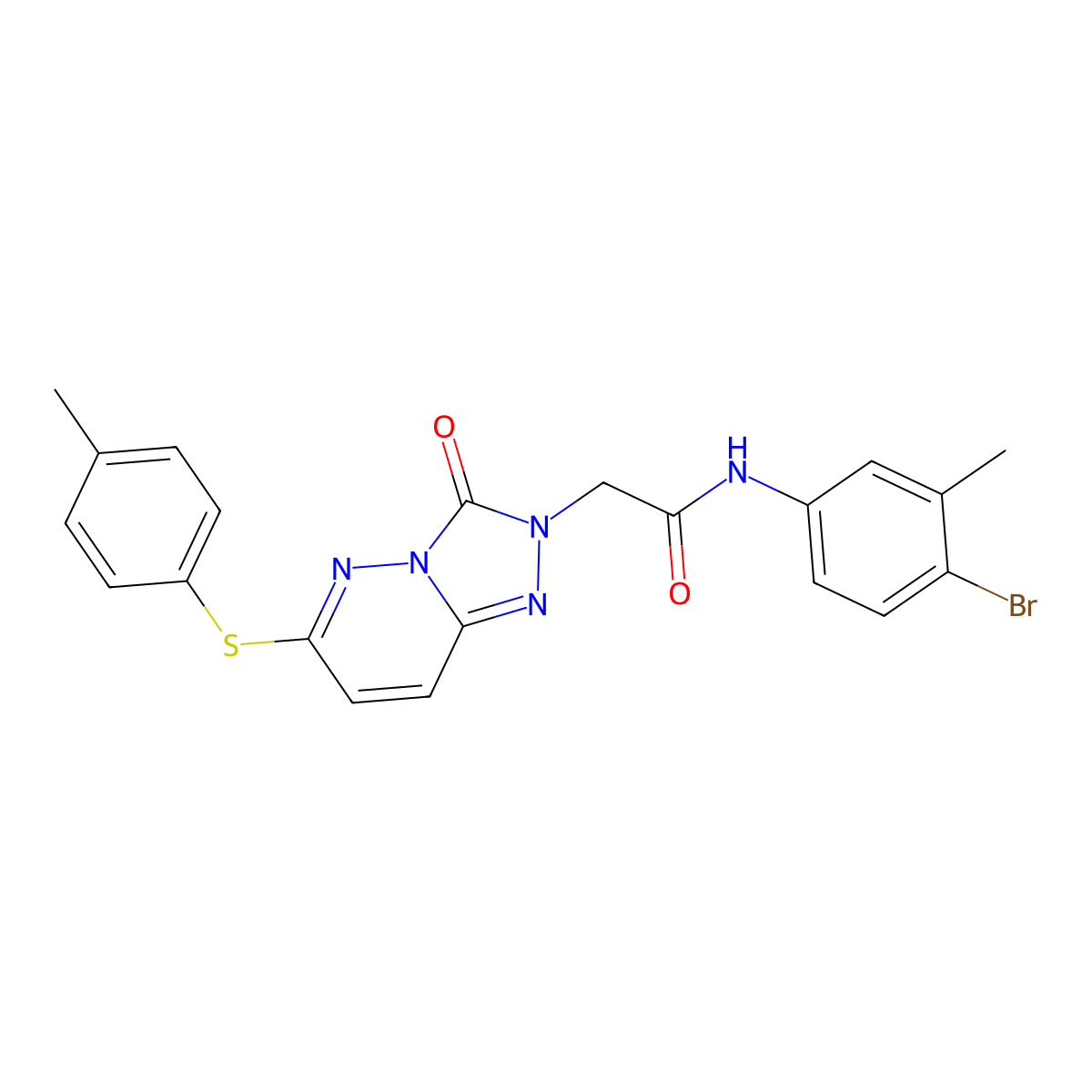 N-(4-bromo-3-methylphenyl)-2-(3-oxo-6-(p-tolylthio)-[1,2,4]triazolo[4,3-b]pyridazin-2(3H)-yl)acetamide molecular structure, CAS 1243033-57-9