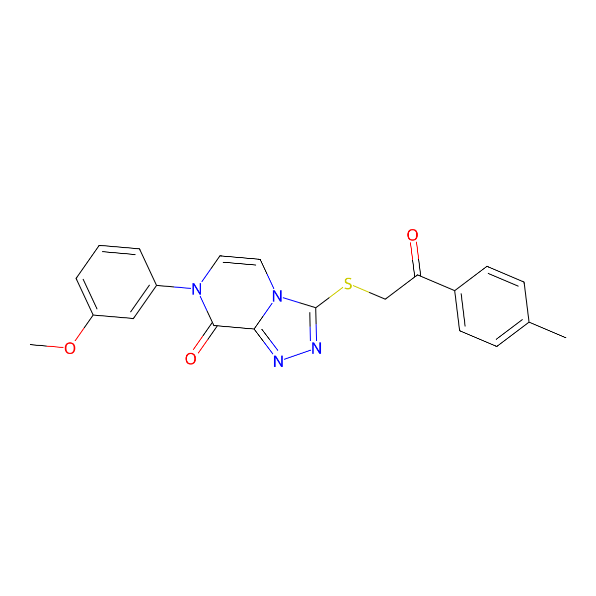 7-(3-methoxyphenyl)-3-((2-oxo-2-(p-tolyl)ethyl)thio)-[1,2,4]triazolo[4,3-a]pyrazin-8(7H)-one molecular structure, CAS 1243034-23-2