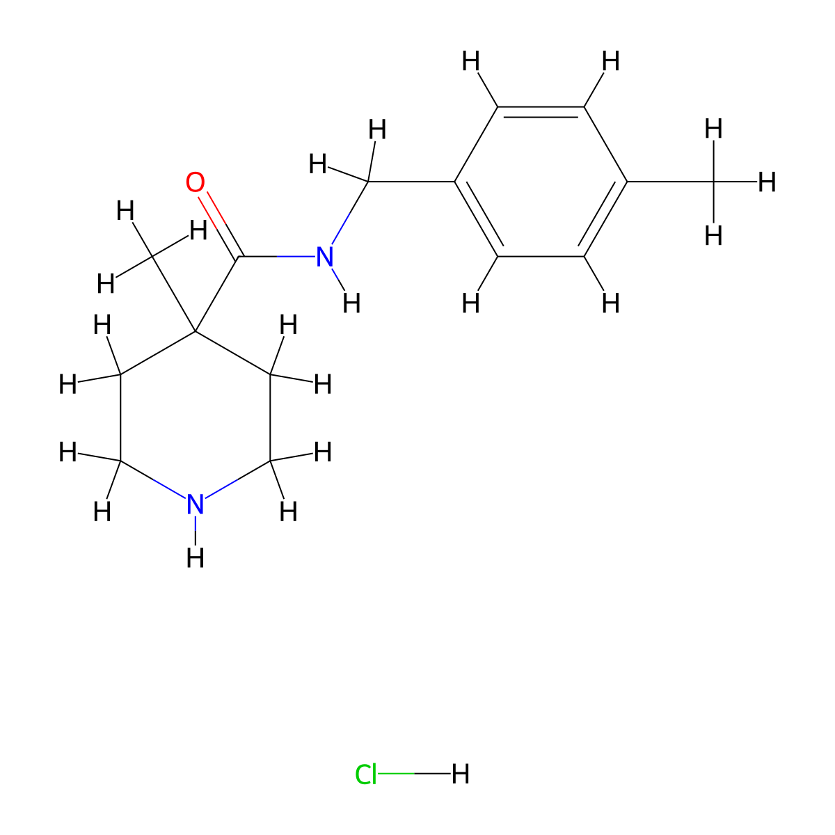 4-Methyl-N-(4-methylbenzyl)piperidine-4-carboxamide hydrochloride molecular structure, CAS 1243034-27-6