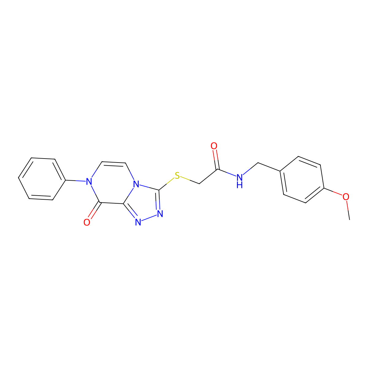 N-(4-methoxybenzyl)-2-((8-oxo-7-phenyl-7,8-dihydro-[1,2,4]triazolo[4,3-a]pyrazin-3-yl)thio)acetamide molecular structure, CAS 1243034-52-7
