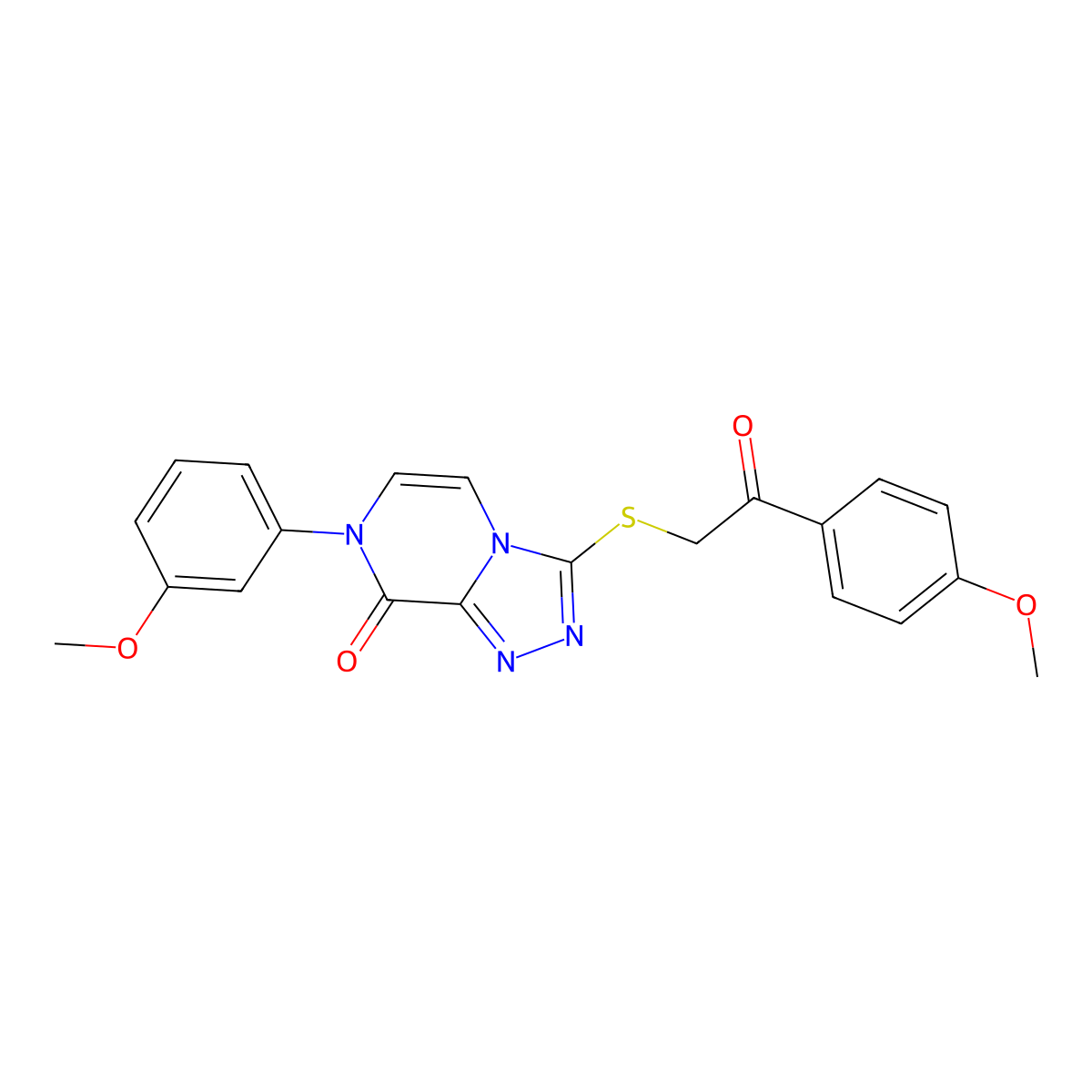 7-(3-methoxyphenyl)-3-((2-(4-methoxyphenyl)-2-oxoethyl)thio)-[1,2,4]triazolo[4,3-a]pyrazin-8(7H)-one molecular structure, CAS 1243035-87-1
