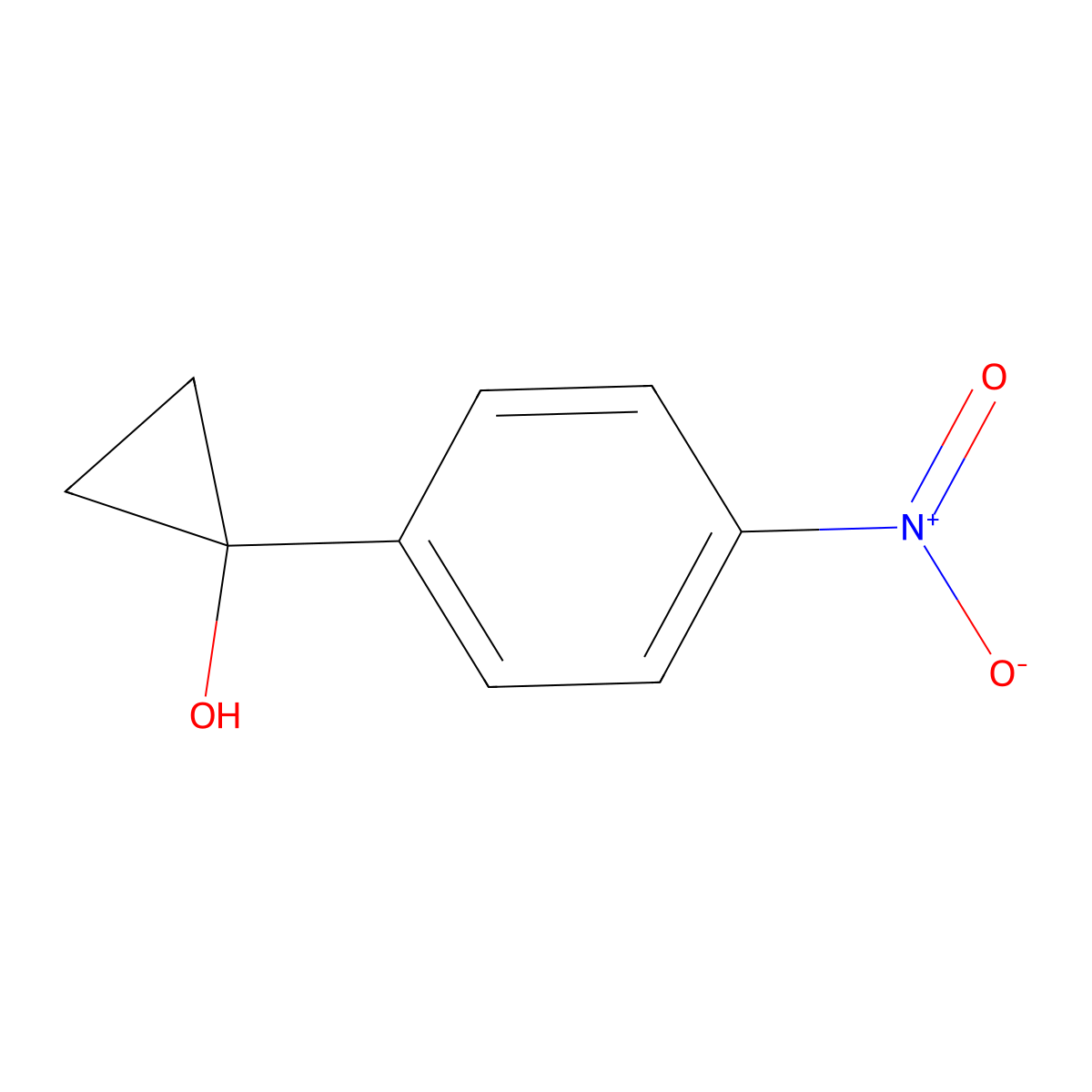 1-(4-Nitrophenyl)cyclopropan-1-ol molecular structure, CAS 1243040-00-7
