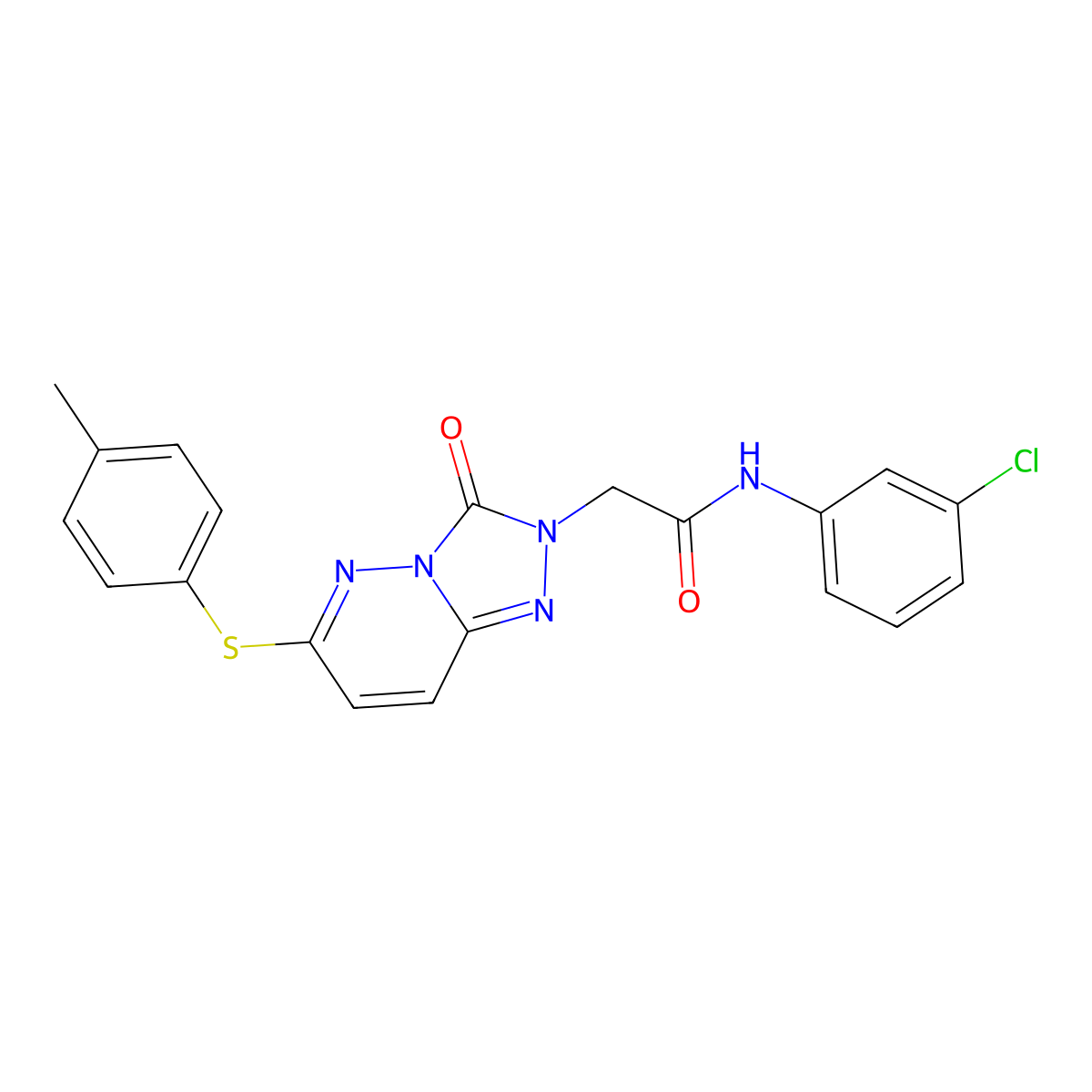 N-(3-chlorophenyl)-2-(3-oxo-6-(p-tolylthio)-[1,2,4]triazolo[4,3-b]pyridazin-2(3H)-yl)acetamide molecular structure, CAS 1243041-67-9