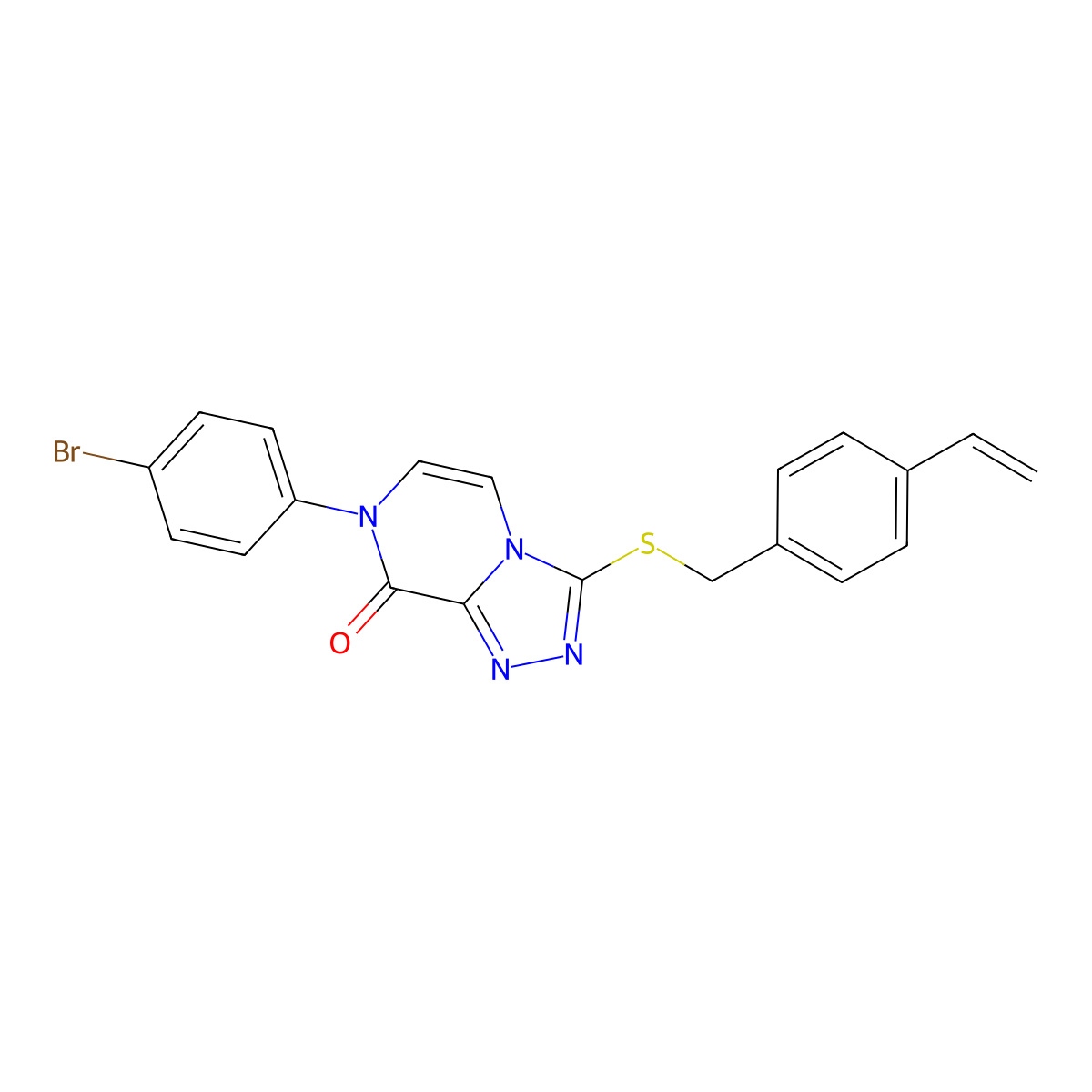 7-(4-bromophenyl)-3-((4-vinylbenzyl)thio)-[1,2,4]triazolo[4,3-a]pyrazin-8(7H)-one molecular structure, CAS 1243044-68-9