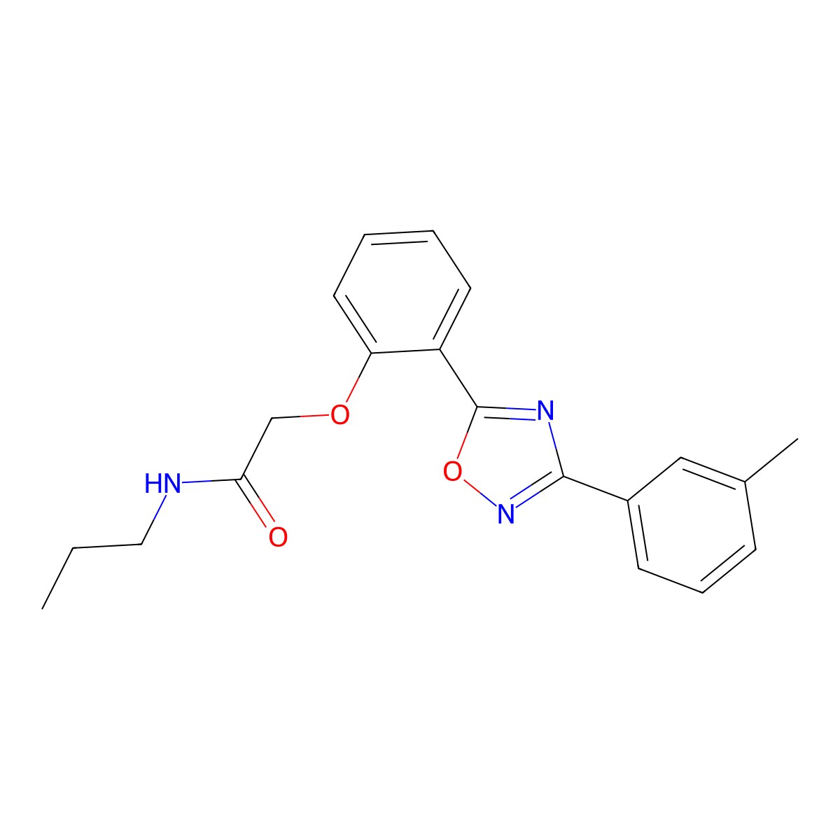 2-{2-[3-(3-methylphenyl)-1,2,4-oxadiazol-5-yl]phenoxy}-N-propylacetamide molecular structure, CAS 1243046-95-8
