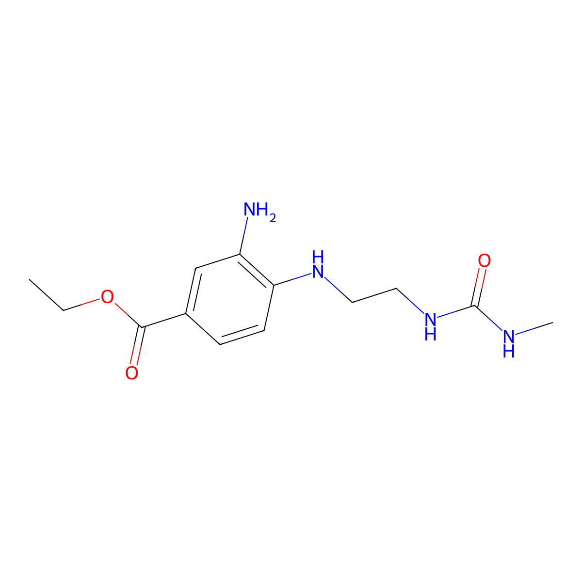 Ethyl 3-amino-4-[(2-{[(methylamino)carbonyl]amino}ethyl)amino]benzoate molecular structure, CAS 1243047-49-5