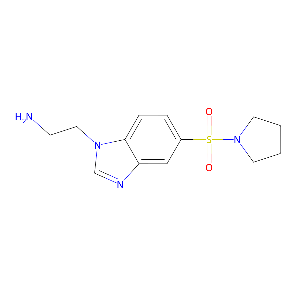 {2-[5-(Pyrrolidin-1-ylsulfonyl)-1H-benzimidazol-1-yl]ethyl}amine molecular structure, CAS 1243048-49-8