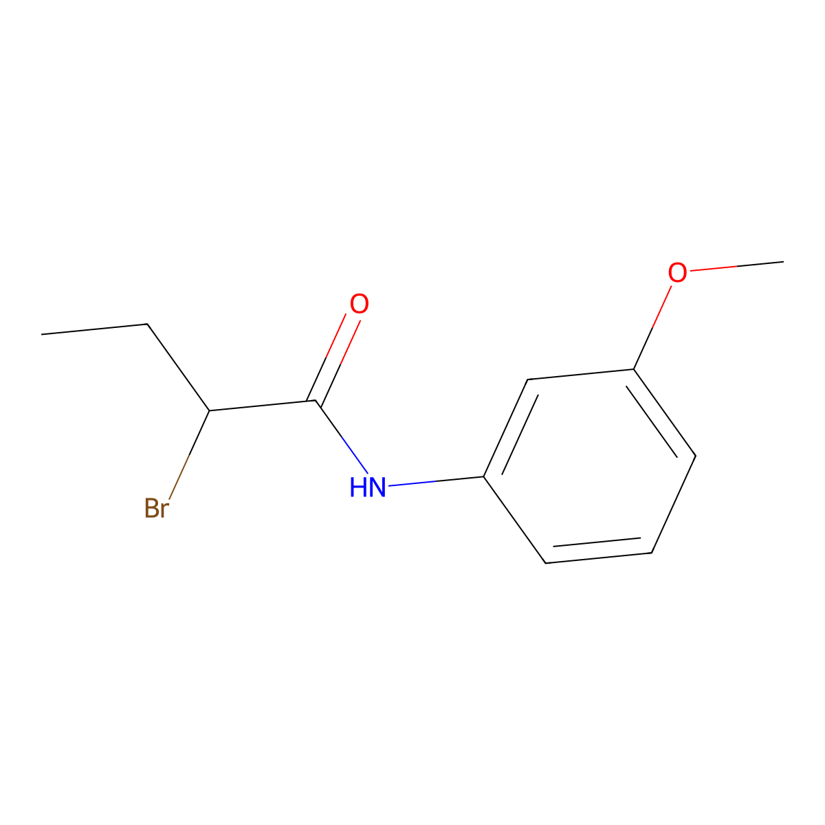 2-bromo-N-(3-methoxyphenyl)butanamide molecular structure, CAS 1243049-89-9