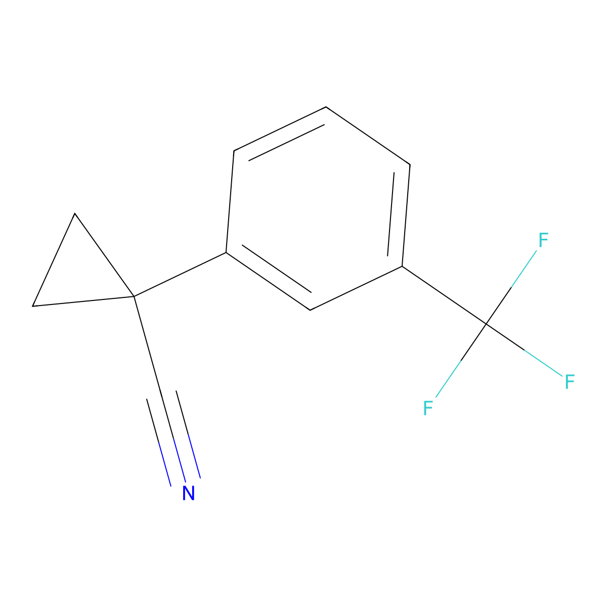 1-(3-(Trifluoromethyl)phenyl)cyclopropane-1-carbonitrile molecular structure, CAS 124305-68-6