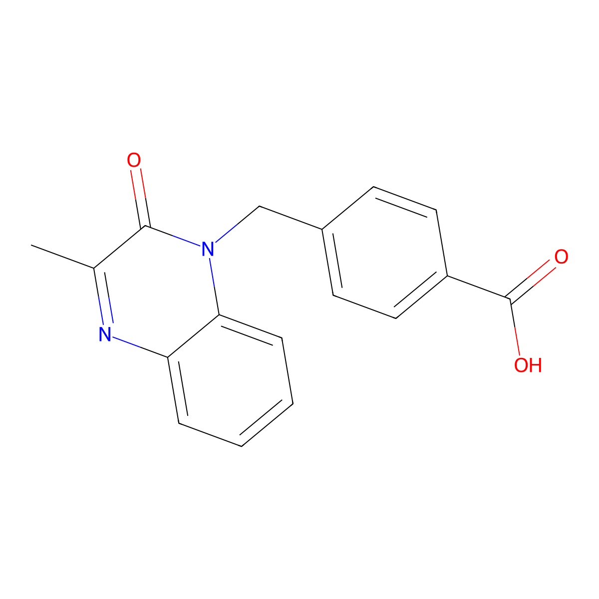 4-((3-Methyl-2-oxoquinoxalin-1(2H)-yl)methyl)benzoic acid molecular structure, CAS 1243051-64-0