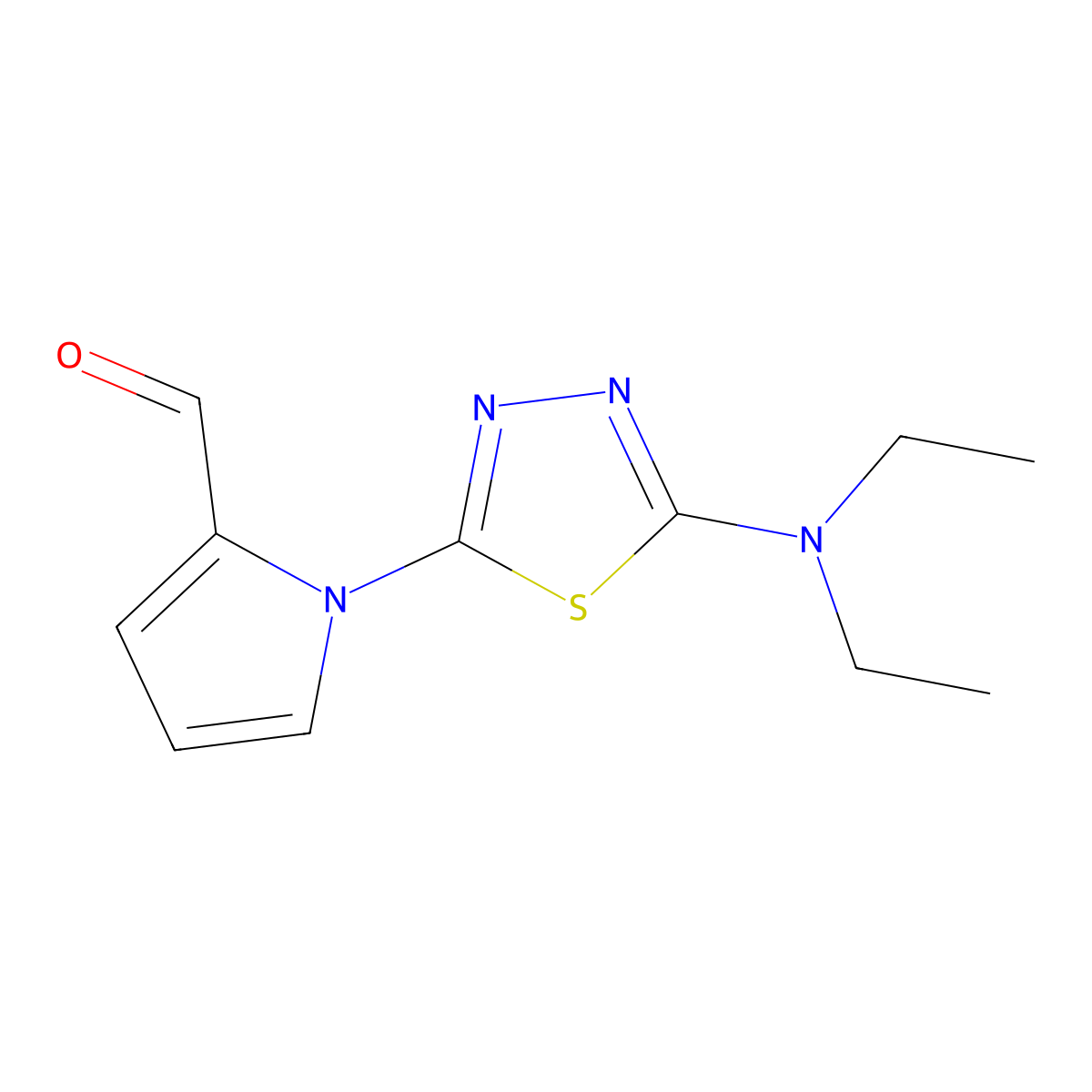 1-[5-(Diethylamino)-1,3,4-thiadiazol-2-yl]-1H-pyrrole-2-carbaldehyde molecular structure, CAS 1243053-46-4