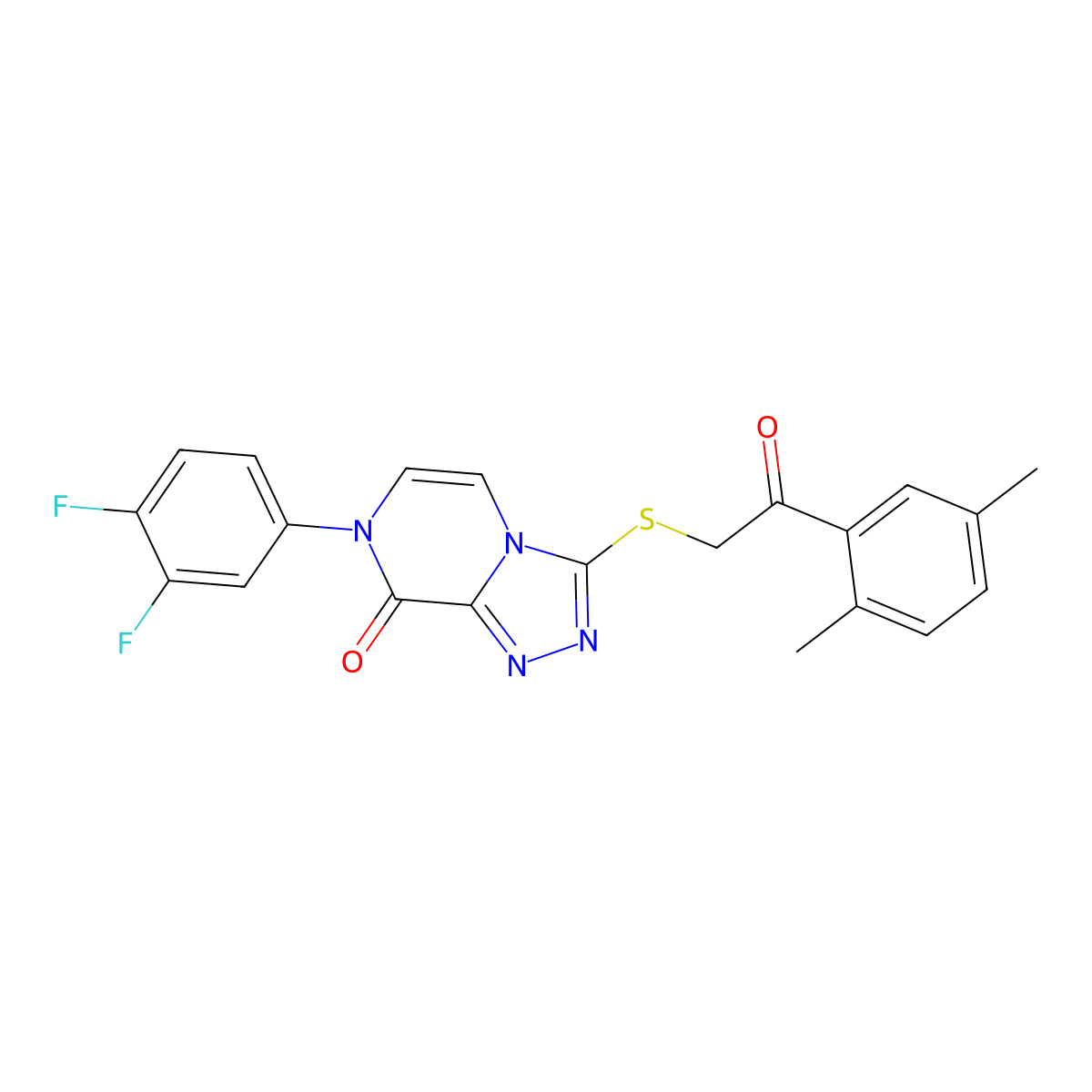 7-(3,4-difluorophenyl)-3-{[2-(2,5-dimethylphenyl)-2-oxoethyl]sulfanyl}-7H,8H-[1,2,4]triazolo[4,3-a]pyrazin-8-one molecular structure, CAS 1243056-43-0