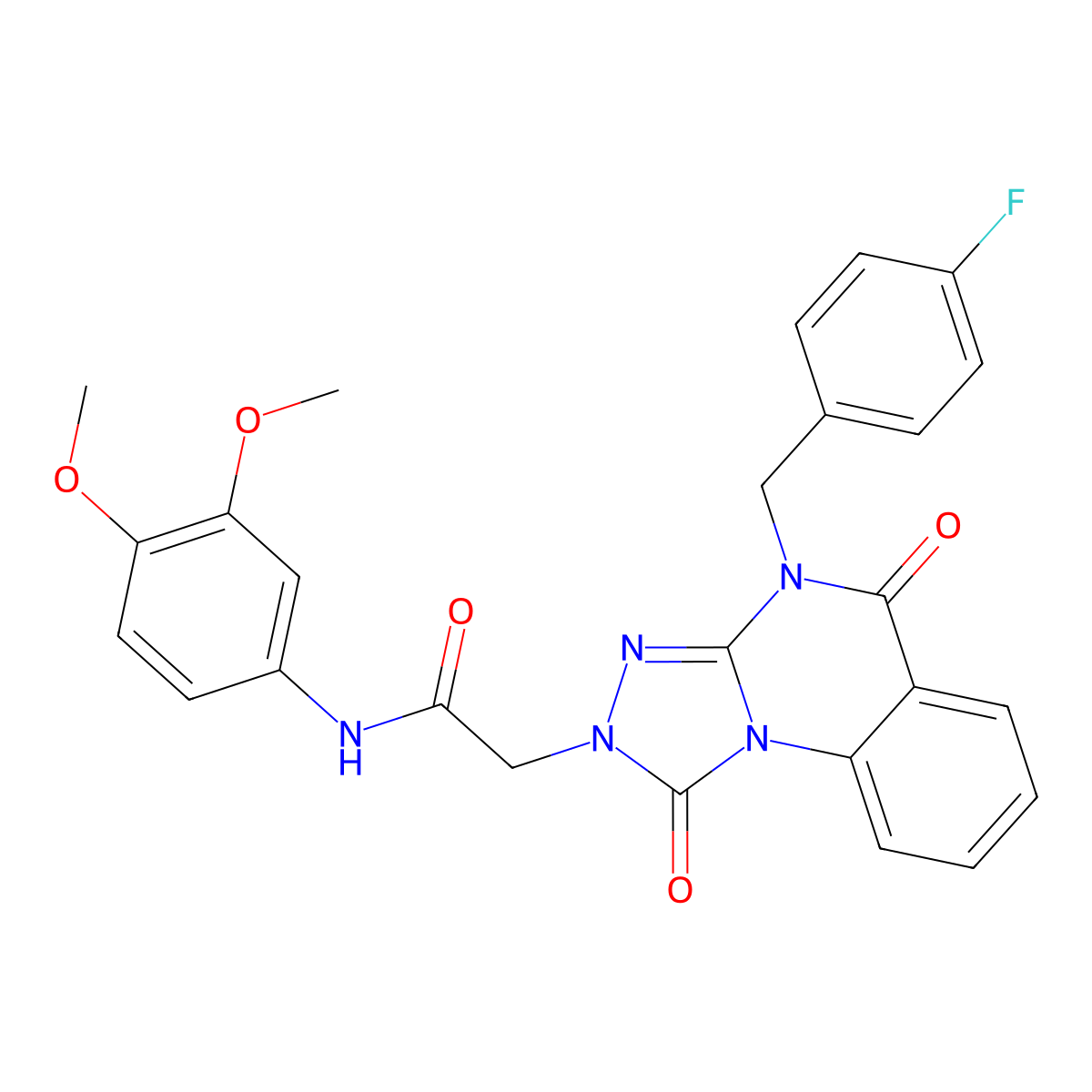 N-(3,4-dimethoxyphenyl)-2-(4-(4-fluorobenzyl)-1,5-dioxo-4,5-dihydro-[1,2,4]triazolo[4,3-a]quinazolin-2(1H)-yl)acetamide molecular structure, CAS 1243056-95-2