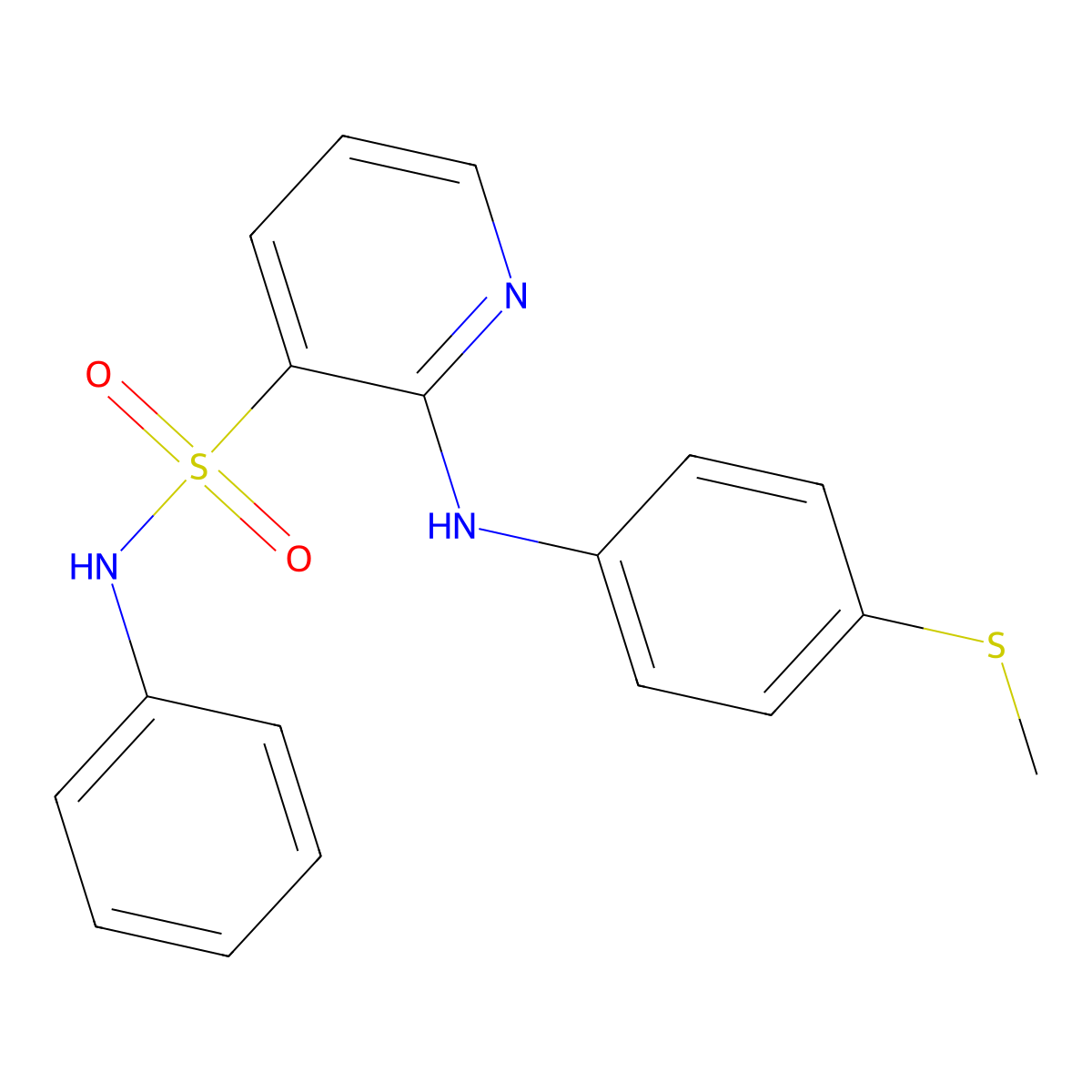 2-{[4-(methylsulfanyl)phenyl]amino}-N-phenylpyridine-3-sulfonamide molecular structure, CAS 1243058-35-6