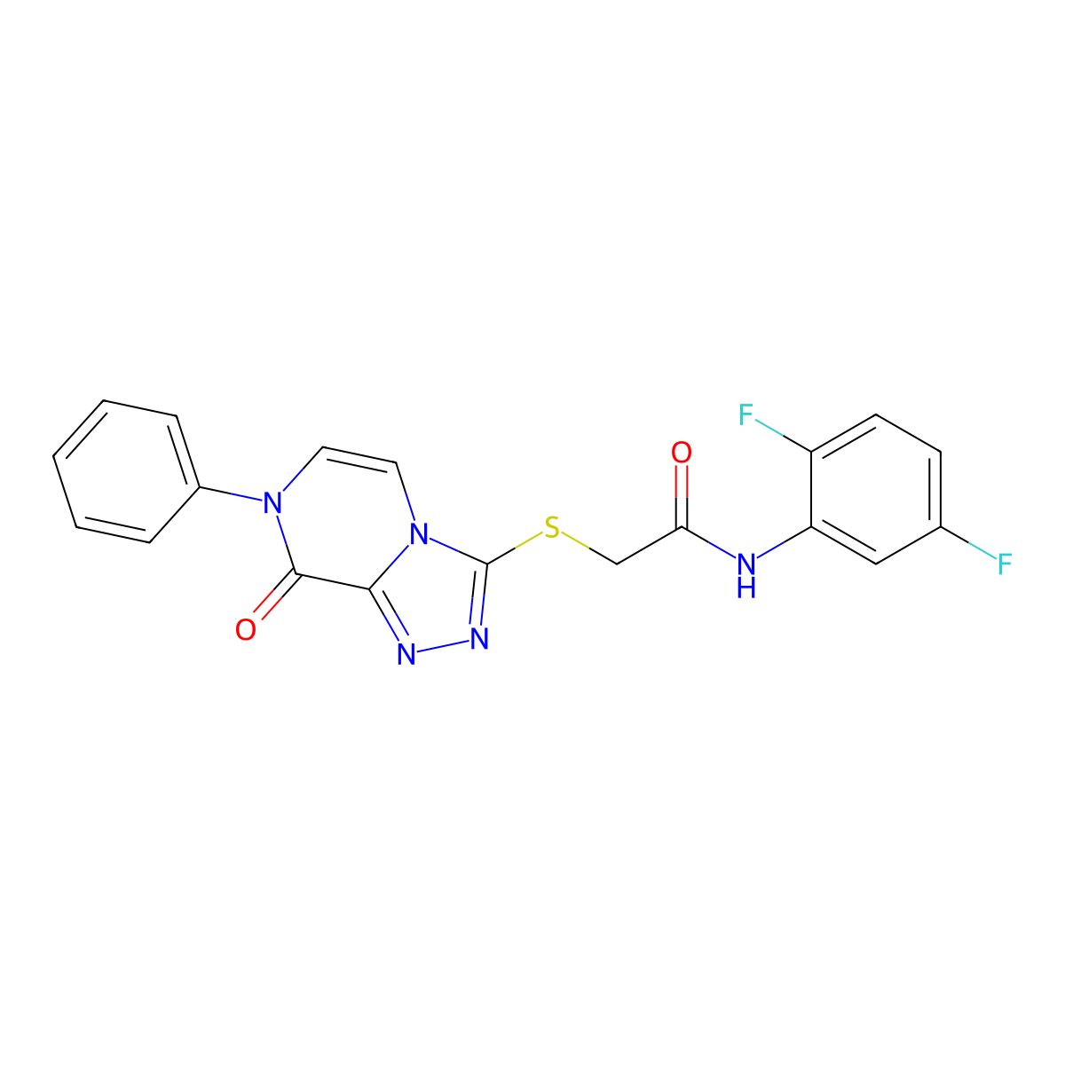 N-(2,5-difluorophenyl)-2-((8-oxo-7-phenyl-7,8-dihydro-[1,2,4]triazolo[4,3-a]pyrazin-3-yl)thio)acetamide molecular structure, CAS 1243061-22-4