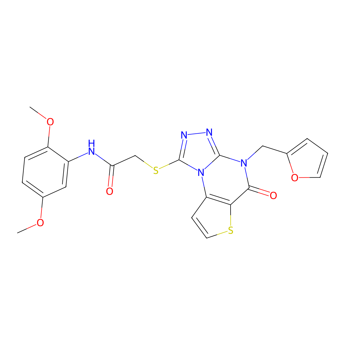 N-(2,5-dimethoxyphenyl)-2-({8-[(furan-2-yl)methyl]-7-oxo-5-thia-1,8,10,11-tetraazatricyclo[7.3.0.0^{2,6}]dodeca-2(6),3,9,11-tetraen-12-yl}sulfanyl)acetamide molecular structure, CAS 1243061-84-8