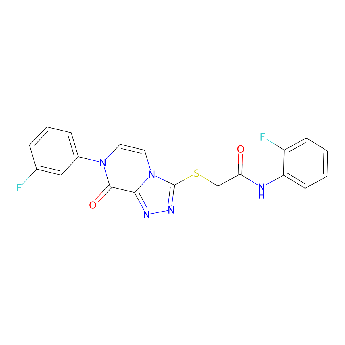 N-(2-fluorophenyl)-2-{[7-(3-fluorophenyl)-8-oxo-7H,8H-[1,2,4]triazolo[4,3-a]pyrazin-3-yl]sulfanyl}acetamide molecular structure, CAS 1243063-09-3
