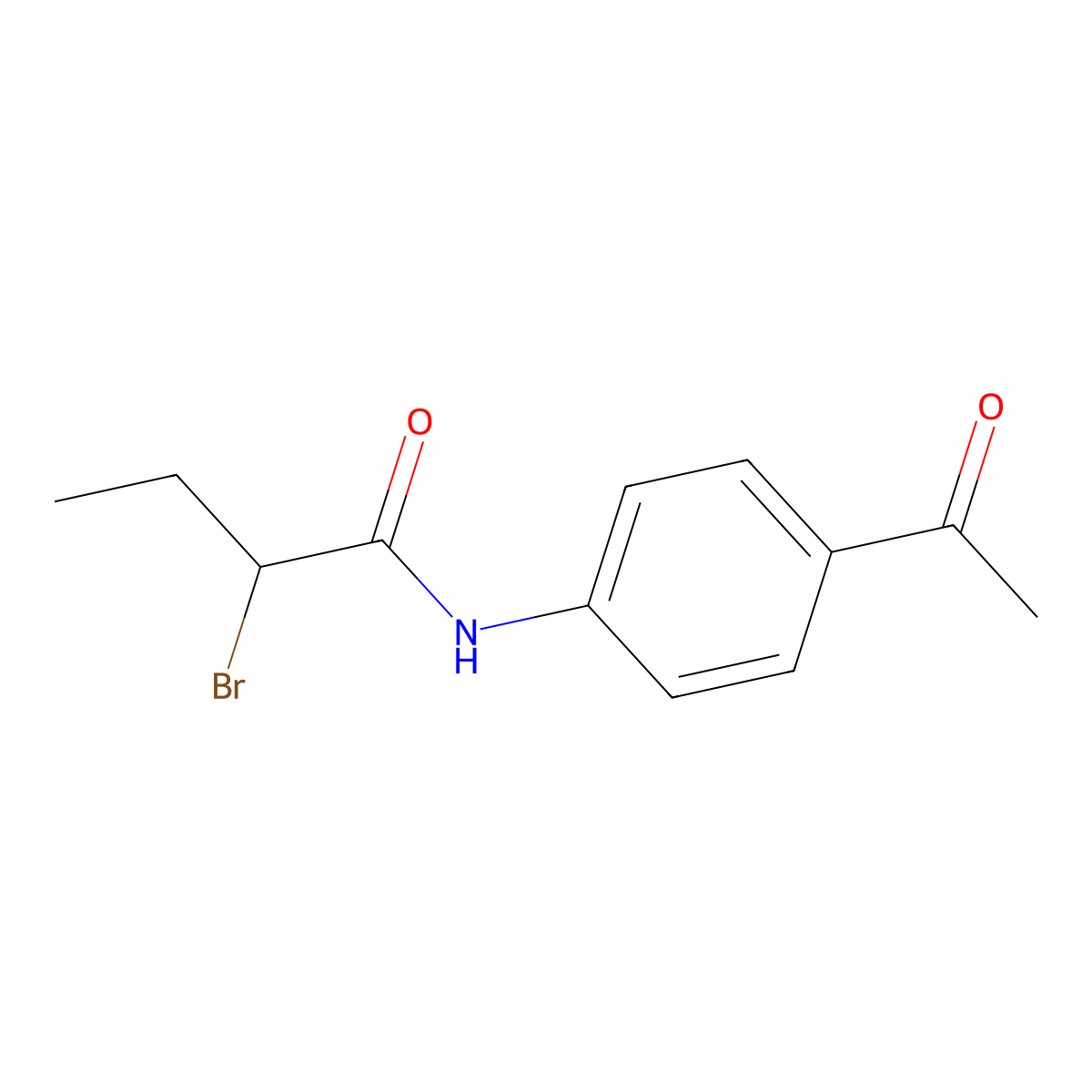 N-(4-acetylphenyl)-2-bromobutanamide molecular structure, CAS 1243064-50-7