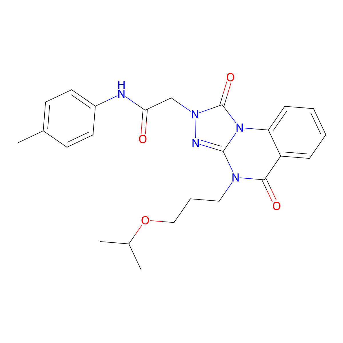 2-(4-(3-isopropoxypropyl)-1,5-dioxo-4,5-dihydro-[1,2,4]triazolo[4,3-a]quinazolin-2(1H)-yl)-N-(p-tolyl)acetamide molecular structure, CAS 1243064-82-5
