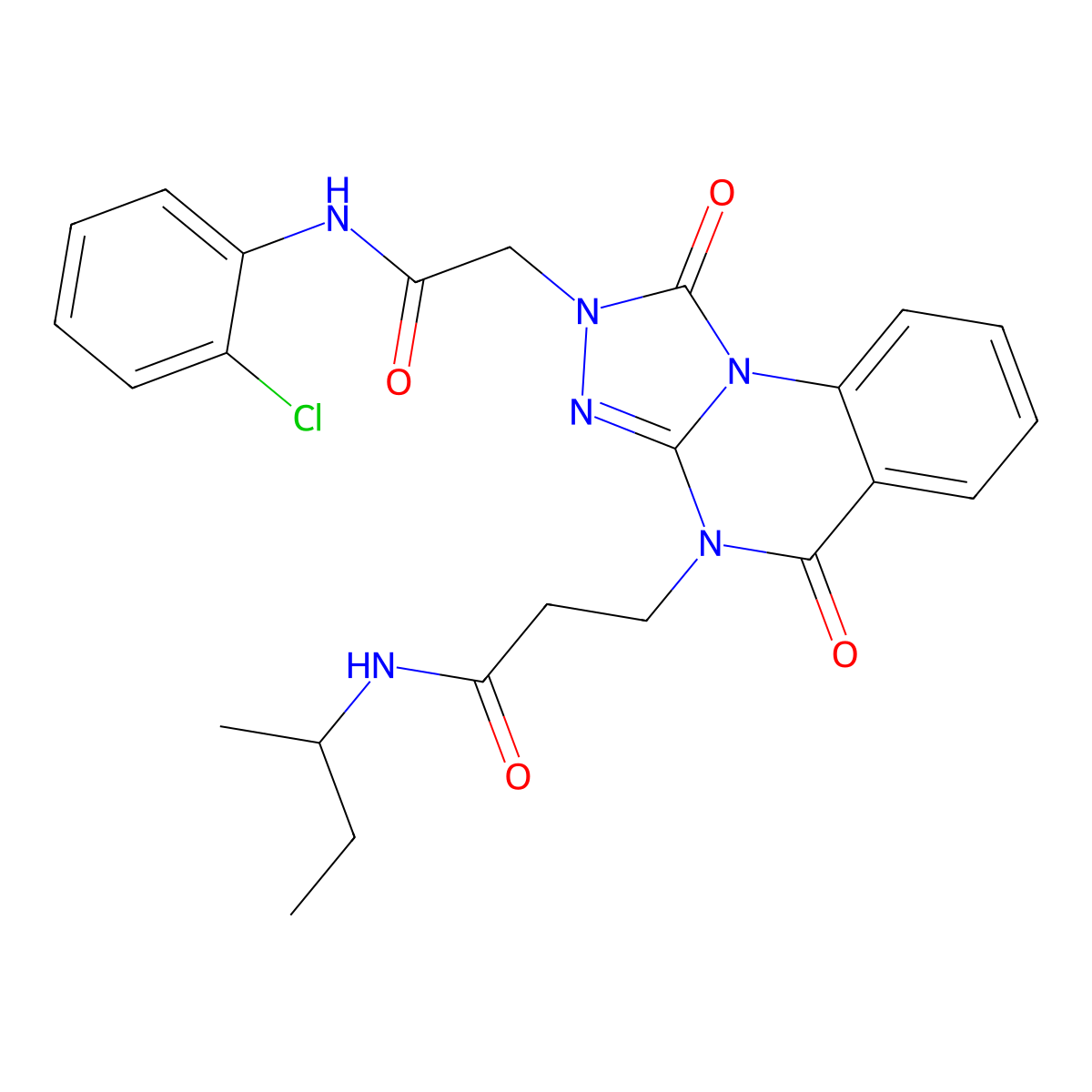 N-(sec-butyl)-3-(2-(2-((2-chlorophenyl)amino)-2-oxoethyl)-1,5-dioxo-1,2-dihydro-[1,2,4]triazolo[4,3-a]quinazolin-4(5H)-yl)propanamide molecular structure, CAS 1243065-70-4