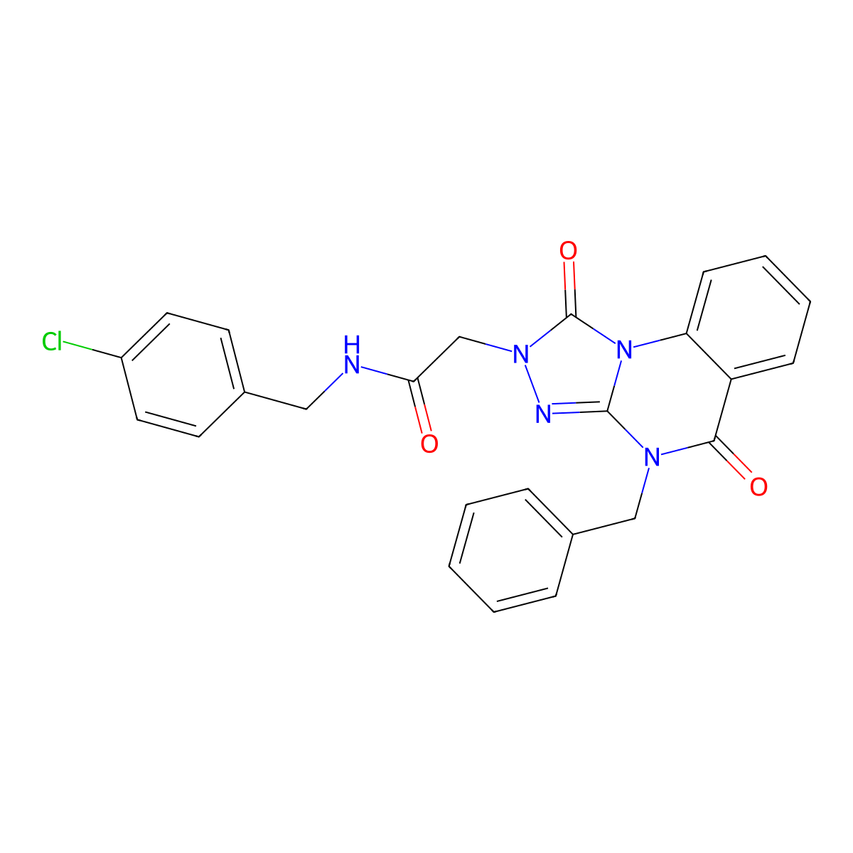 2-(4-benzyl-1,5-dioxo-4,5-dihydro-[1,2,4]triazolo[4,3-a]quinazolin-2(1H)-yl)-N-(4-chlorobenzyl)acetamide molecular structure, CAS 1243069-33-1