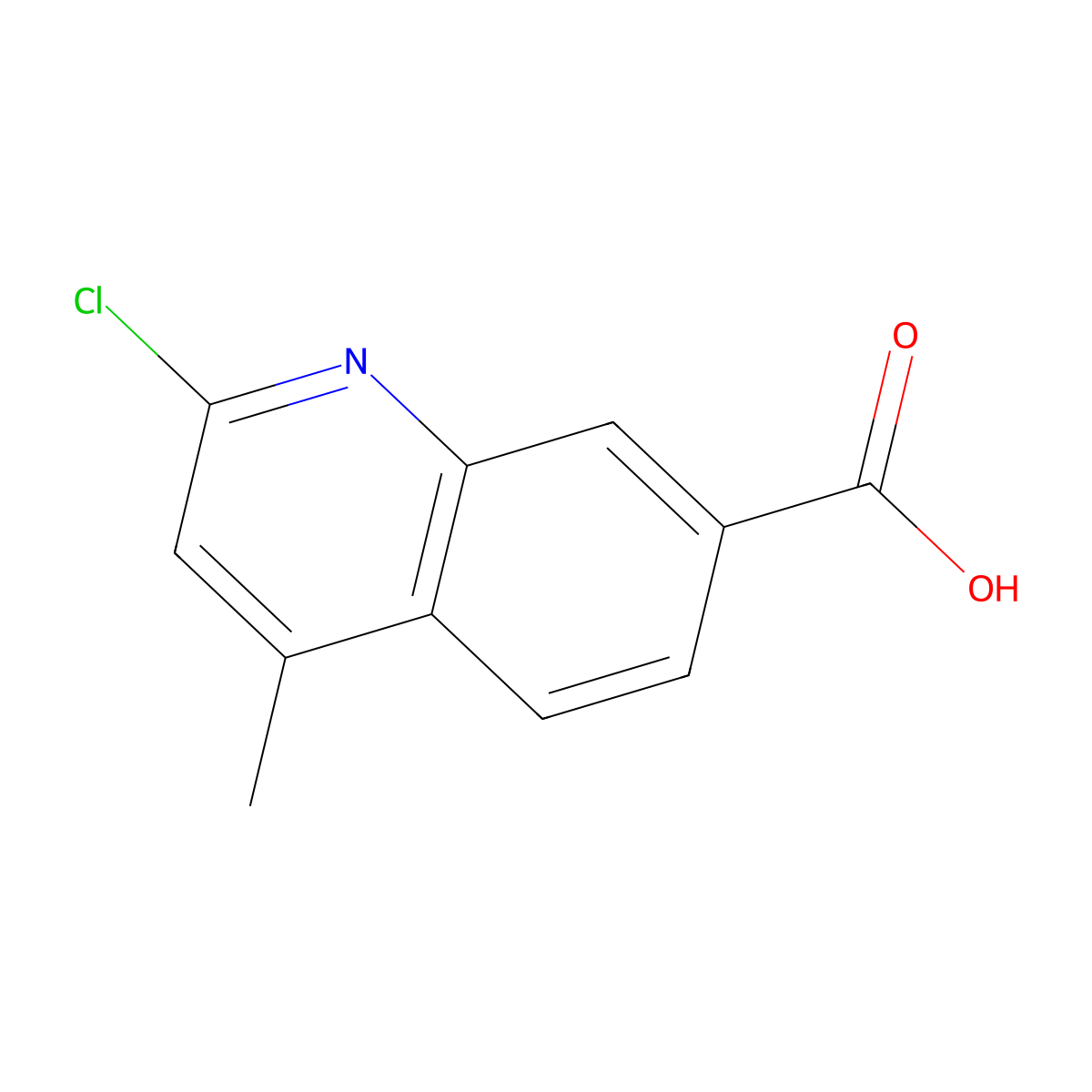 2-Chloro-4-methylquinoline-7-carboxylic acid molecular structure, CAS 124307-93-3