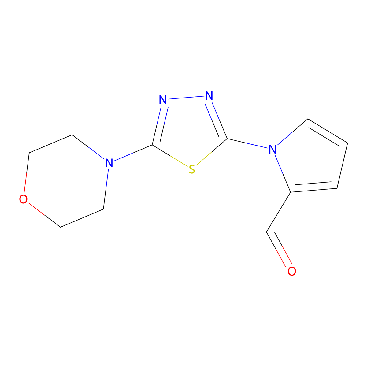 1-(5-Morpholin-4-yl-1,3,4-thiadiazol-2-yl)-1H-pyrrole-2-carbaldehyde molecular structure, CAS 1243070-65-6