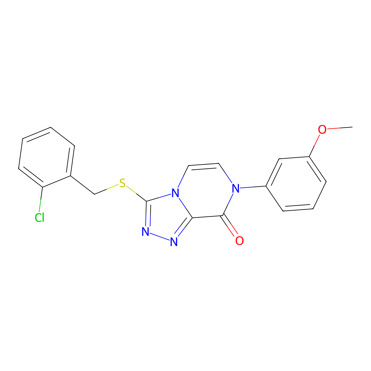 3-[(2-chlorobenzyl)thio]-7-(3-methoxyphenyl)[1,2,4]triazolo[4,3-a]pyrazin-8(7H)-one molecular structure, CAS 1243075-24-2