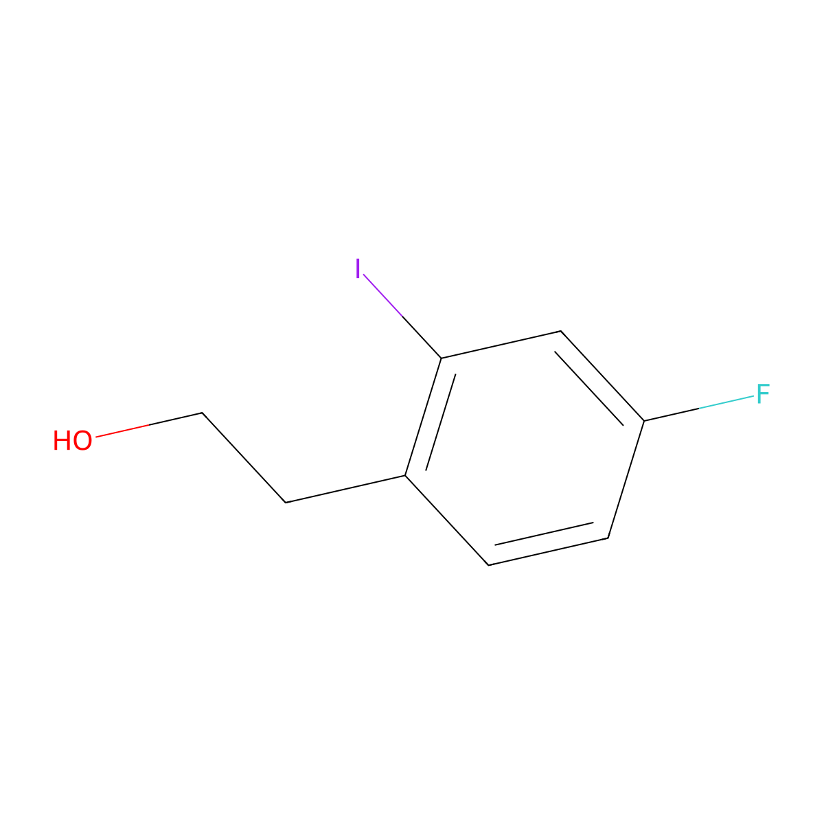 2-(4-Fluoro-2-iodophenyl)ethan-1-ol molecular structure, CAS 1243075-80-0