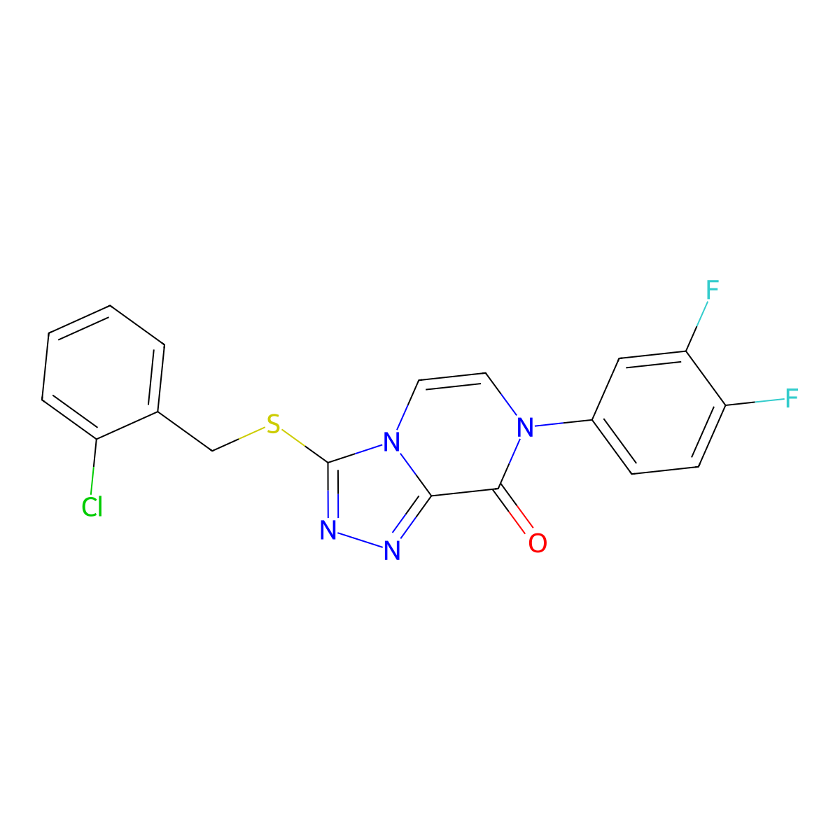 3-[(2-chlorobenzyl)thio]-7-(3,4-difluorophenyl)[1,2,4]triazolo[4,3-a]pyrazin-8(7H)-one molecular structure, CAS 1243076-97-2