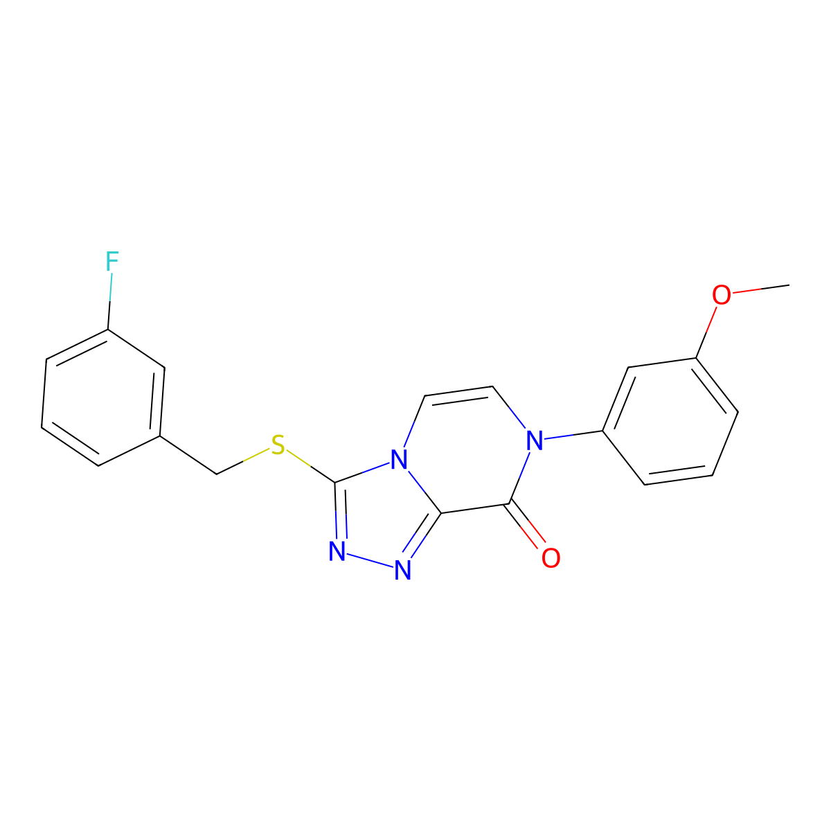 3-[(3-fluorobenzyl)thio]-7-(3-methoxyphenyl)[1,2,4]triazolo[4,3-a]pyrazin-8(7H)-one molecular structure, CAS 1243078-77-4